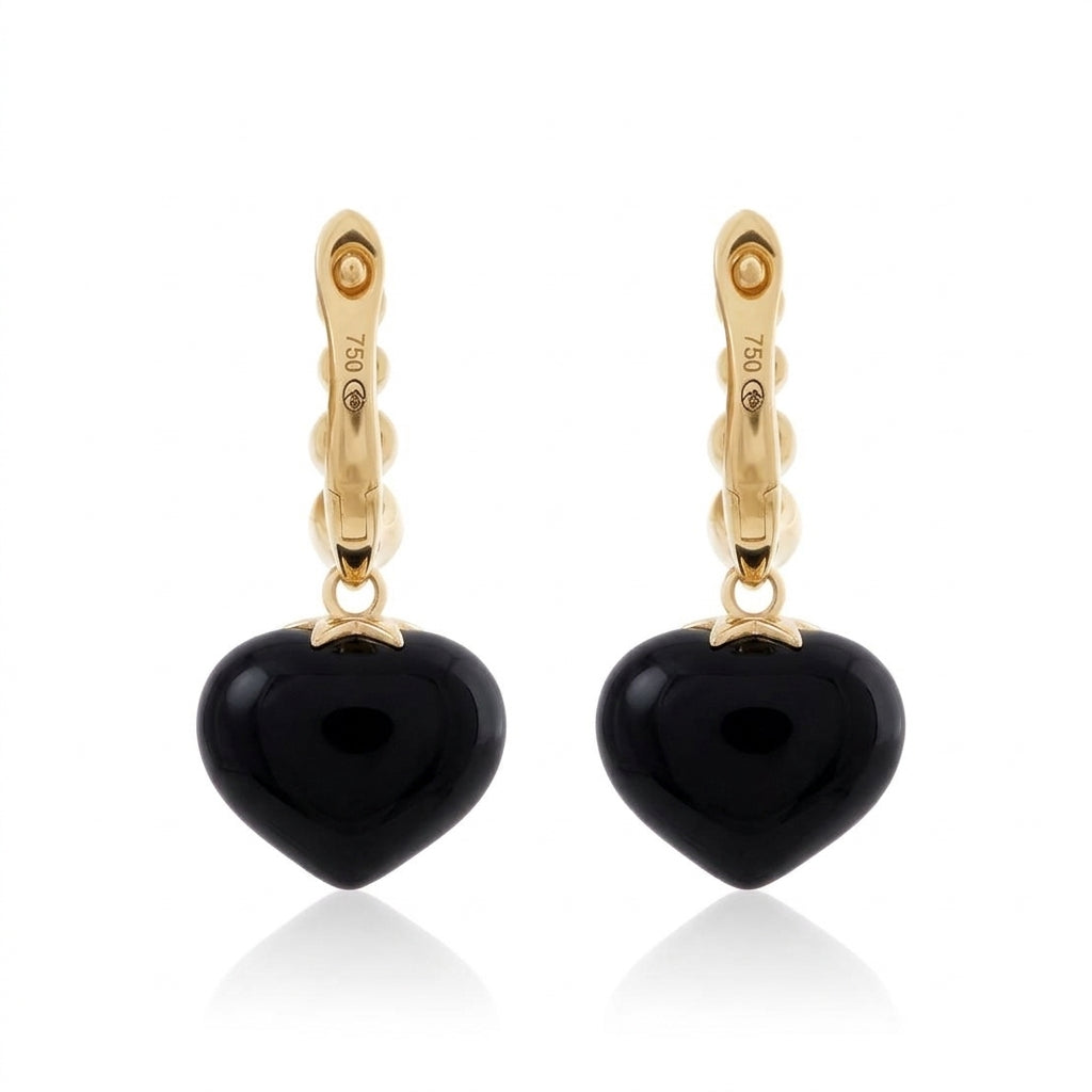 Magic Wish 18ct Yellow Gold, Diamond & Onyx Short Drop Earrings