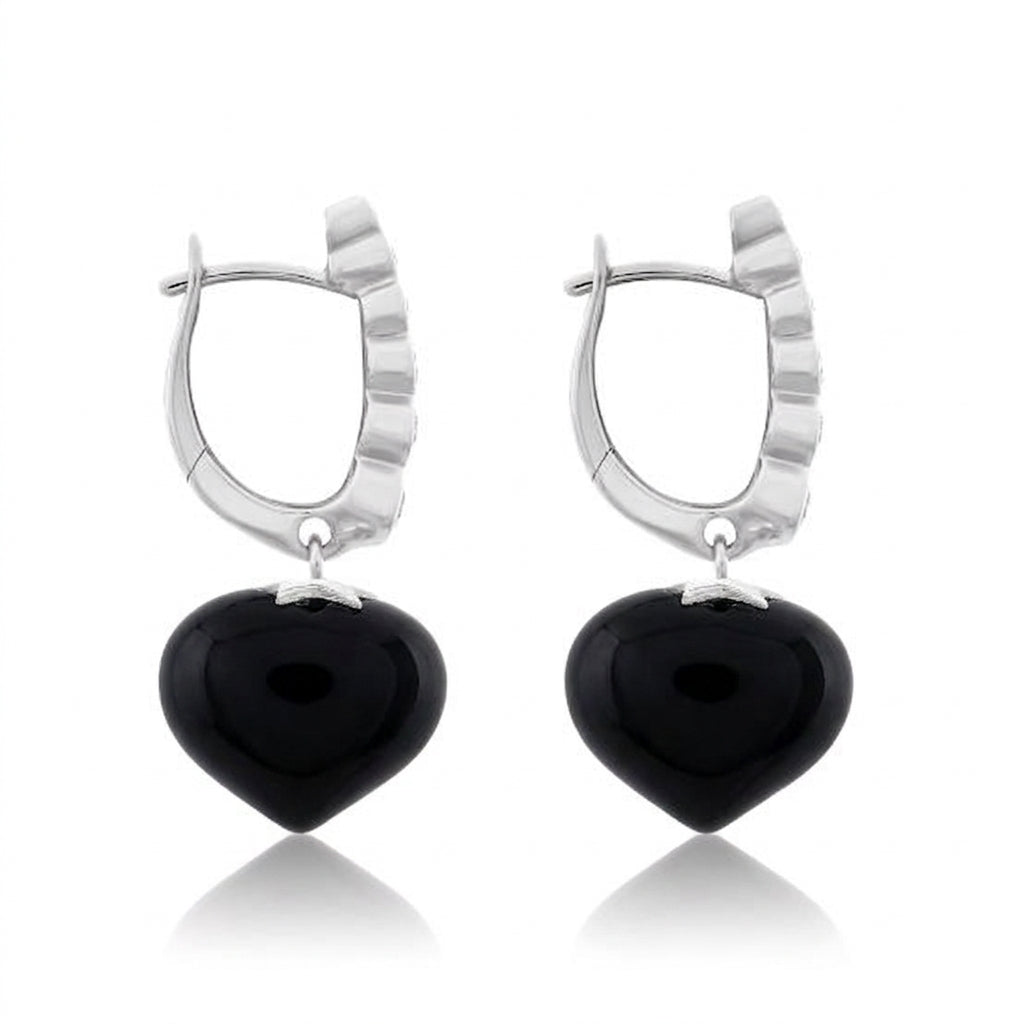 Magic Wish 18ct White Gold, Diamond & Onyx Short Drop Earrings