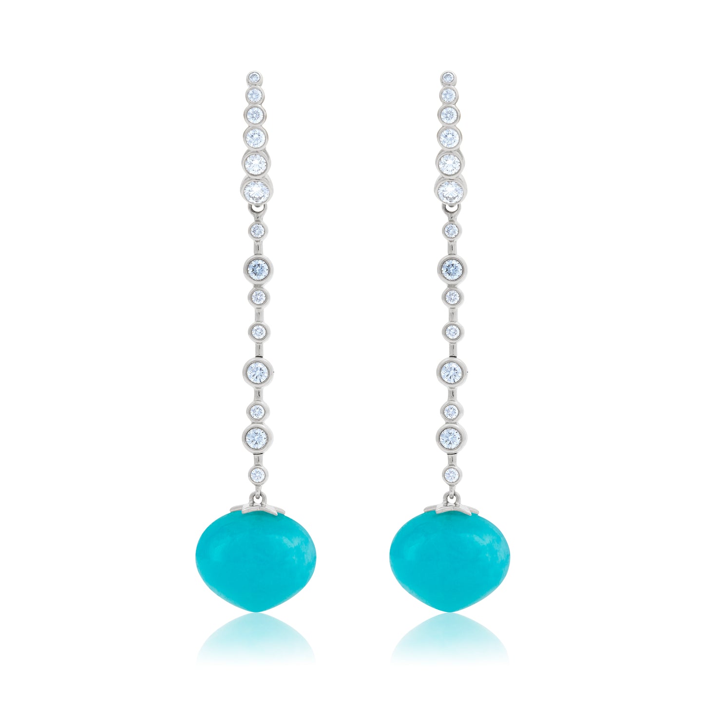 Magic Wish 18ct White Gold, Diamond & Amazonite Long Drop Earrings