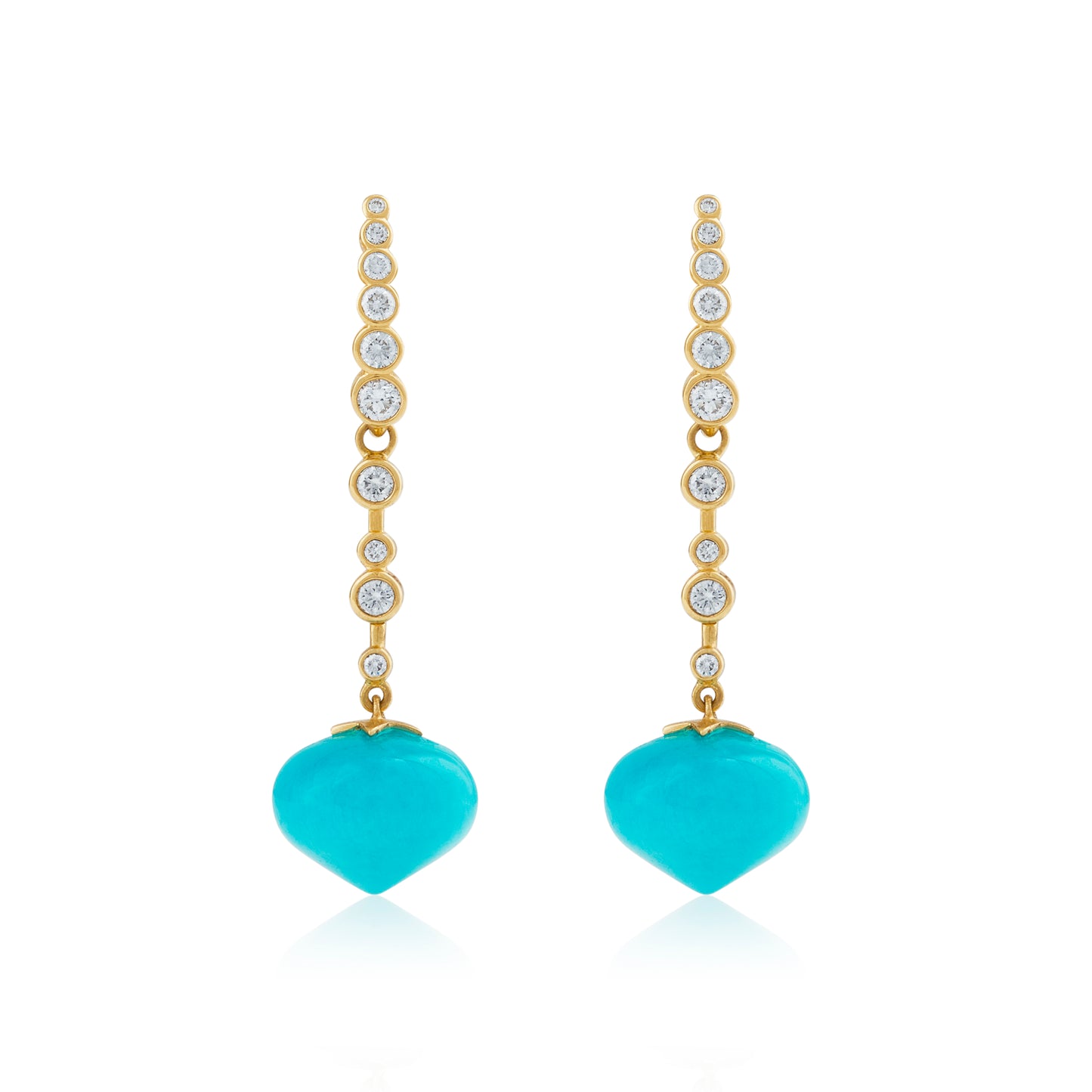 Magic Wish 18ct Yellow Gold, Diamond & Amazonite Medium Drop Earrings
