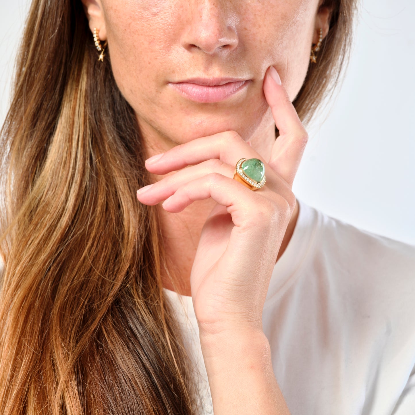 Magic Wish 18ct Yellow Gold, Diamonds & Mint Green Tzavorite Garnet Ring