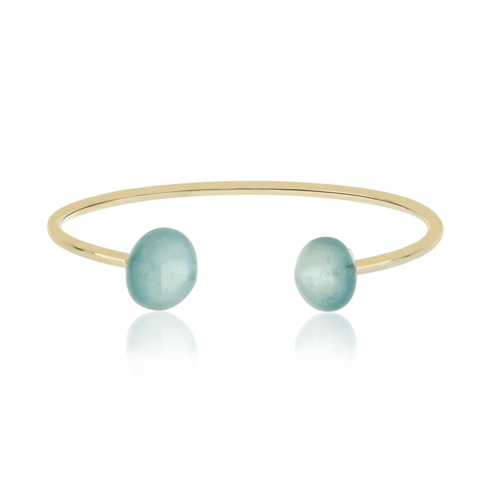 Magic Wish 14ct Yellow Gold Aquamarine Bangle – Charlotte Reedtz