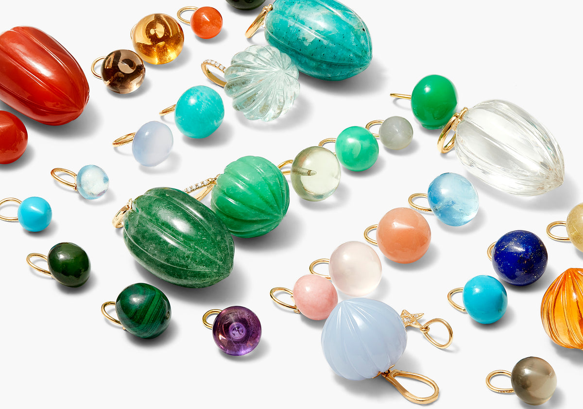 Soul Candy pendant collection, reverse view in a range of gemstones