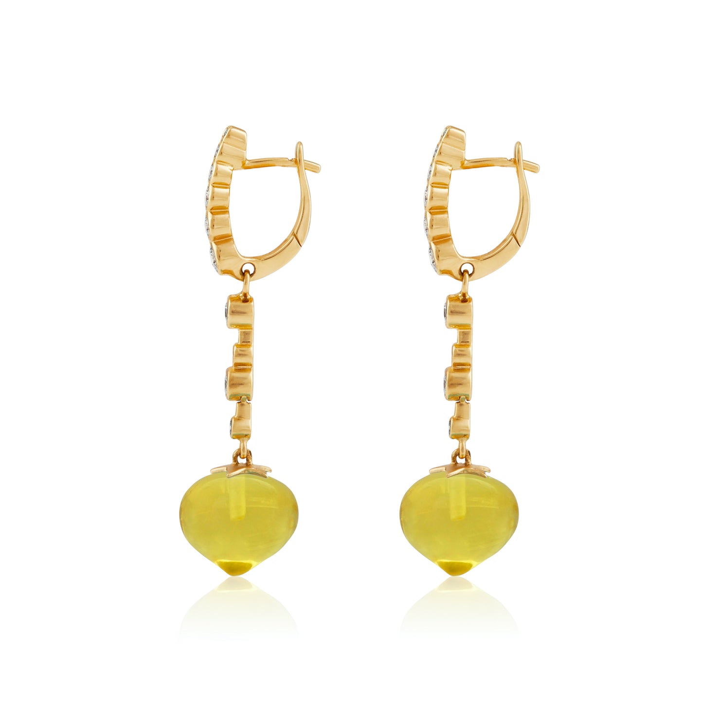 Magic Wish 18ct Yellow Gold, Diamond & Heliodor Medium Drop Earrings