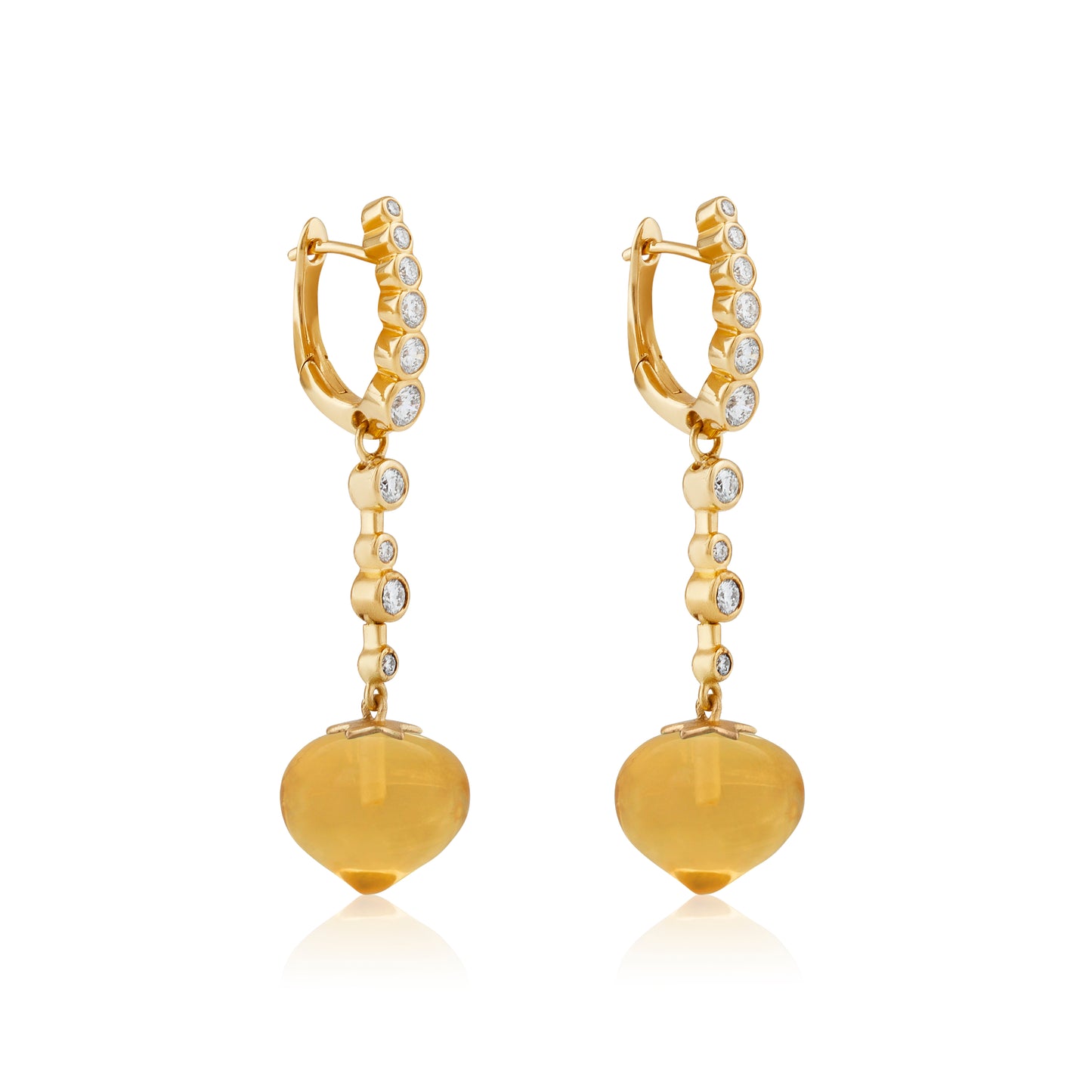 Magic Wish 18ct Yellow Gold, Diamond & Citrine Medium Drop Earrings