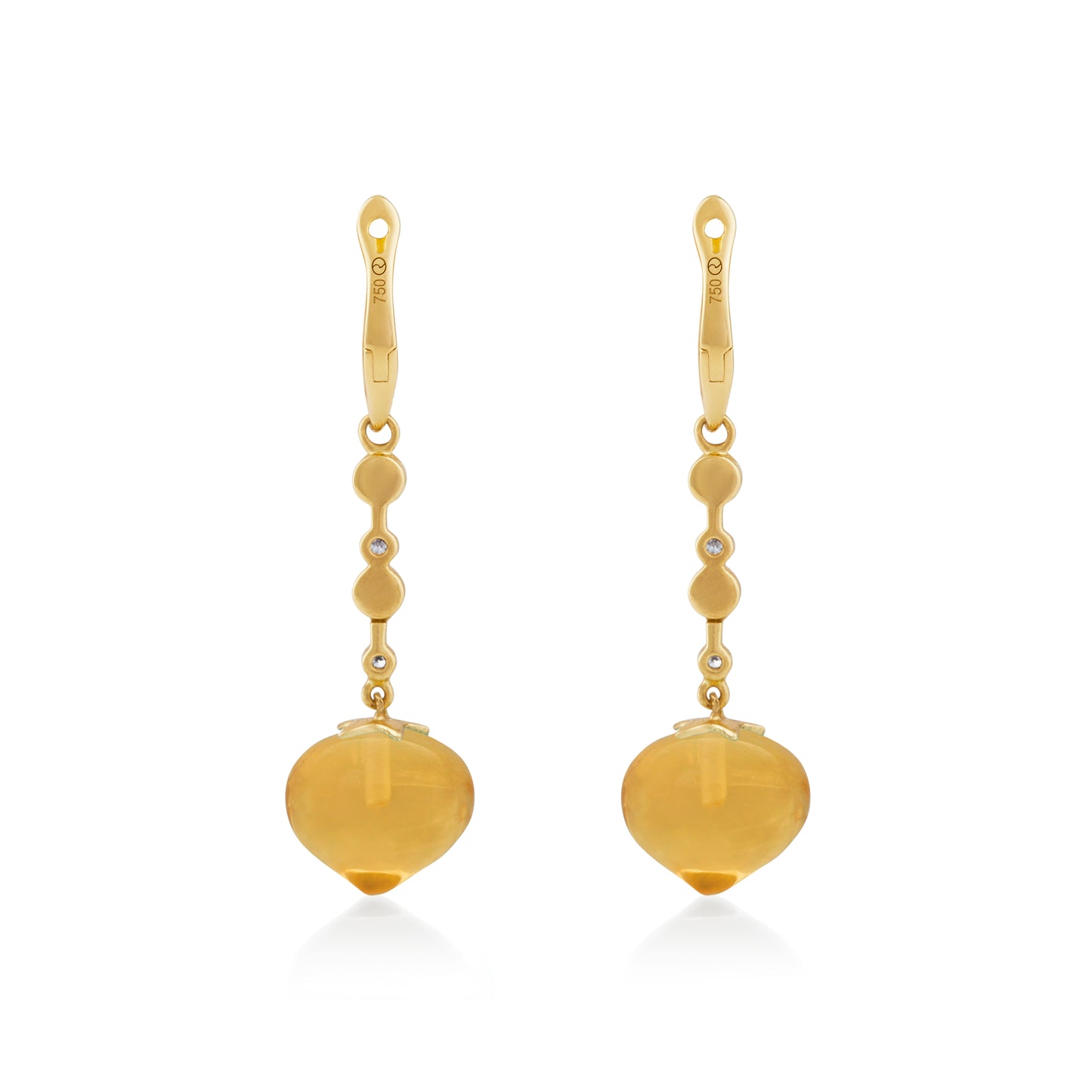 Magic Wish 18ct Yellow Gold, Diamond & Citrine Medium Drop Earrings