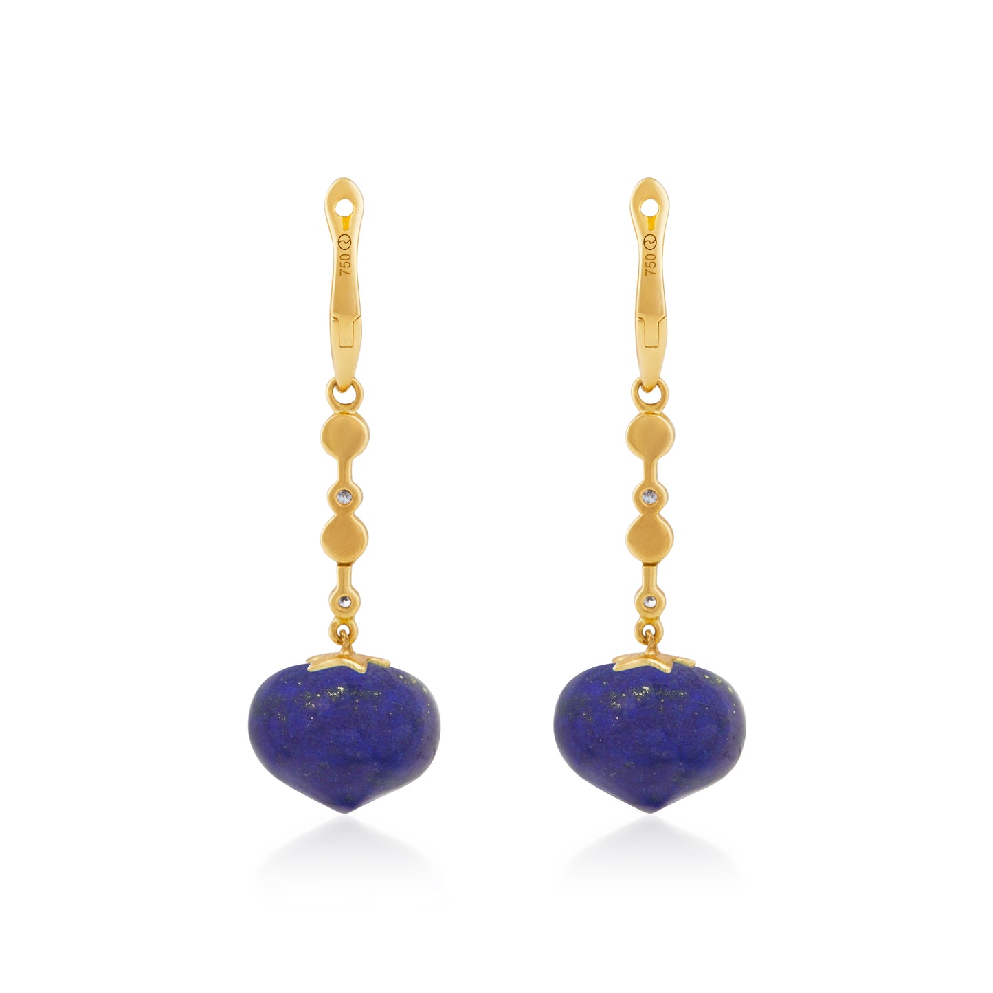 Magic Wish 18ct Yellow Gold, Diamond & Lapis Medium Drop Earrings
