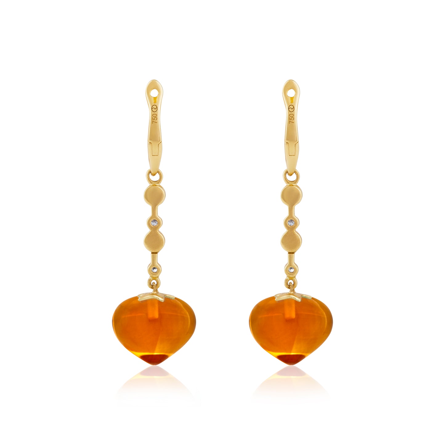 Magic Wish 18ct Yellow Gold, Diamond & Madeira Citrine Medium Drop Earrings