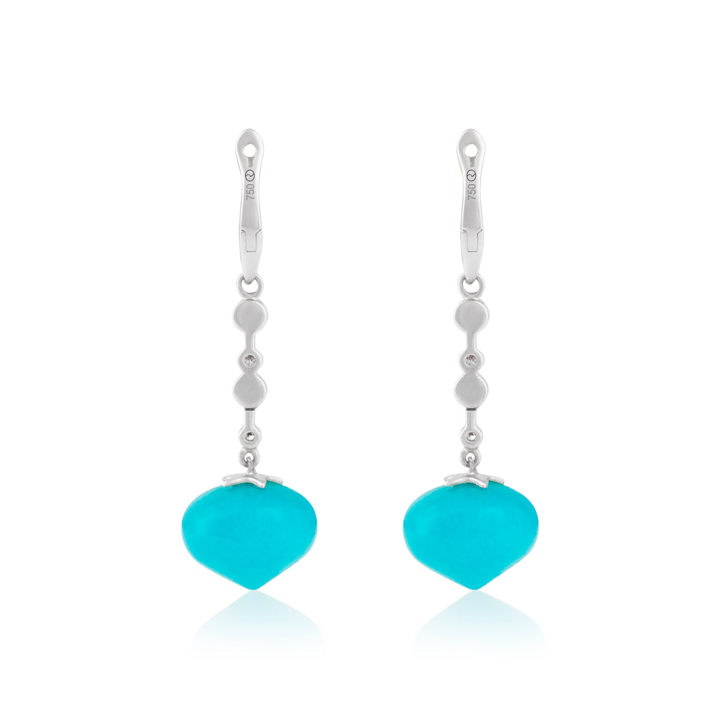 Magic Wish 18ct White Gold, Diamond & Amazonite Medium Drop Earrings
