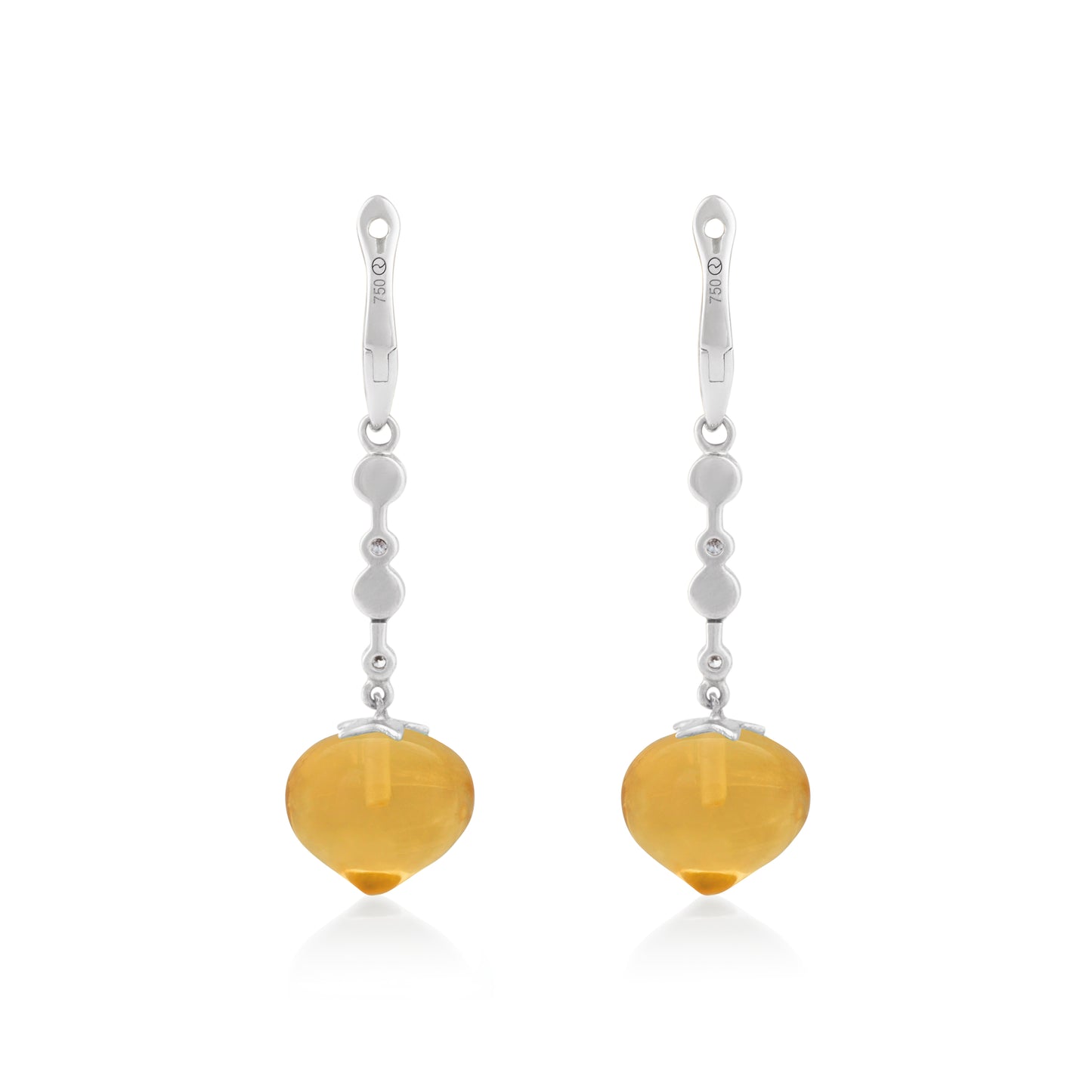 Magic Wish 18ct White Gold, Diamond & Citrine Medium Drop Earrings
