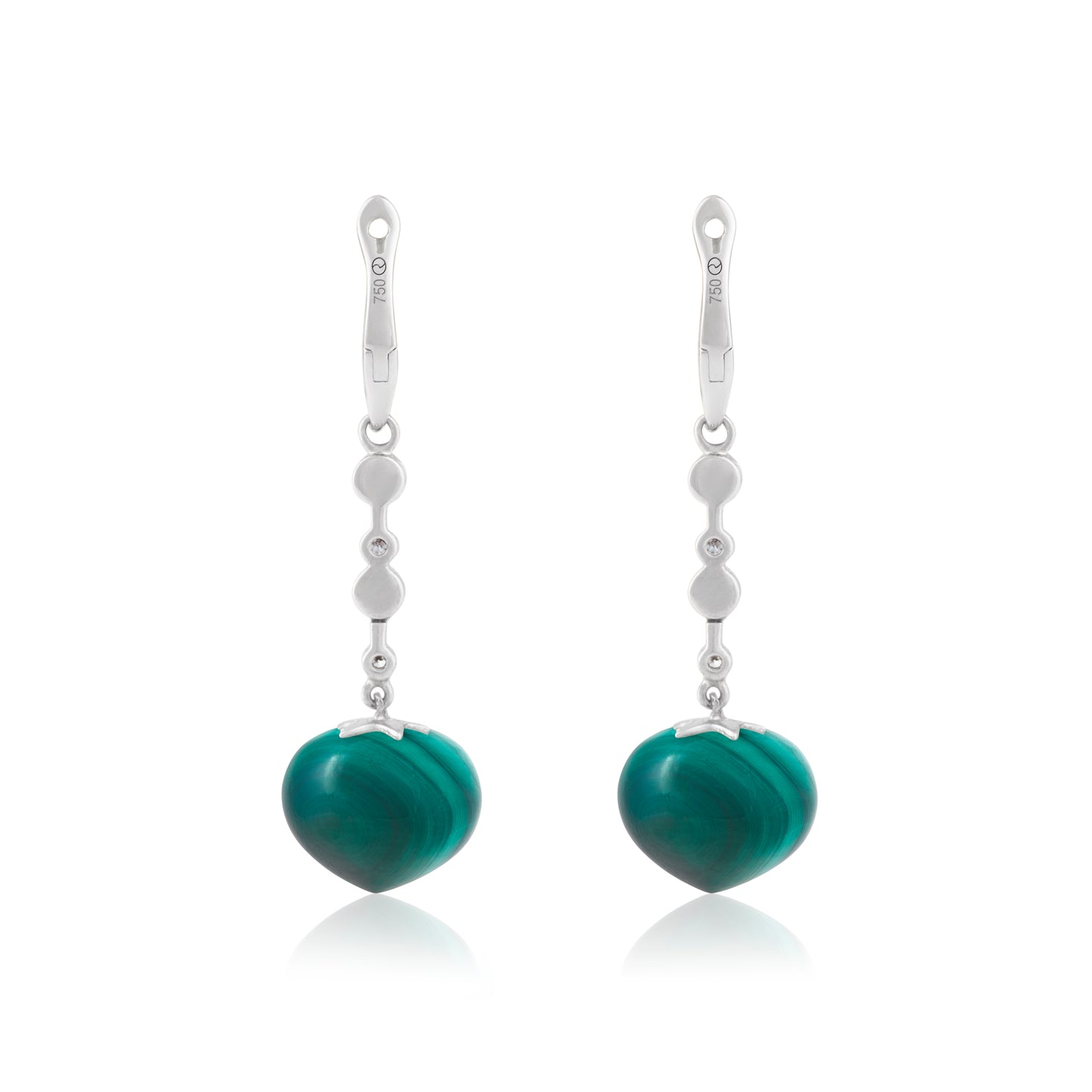 Magic Wish 18ct White Gold, Diamond & Malachite Medium Drop Earrings