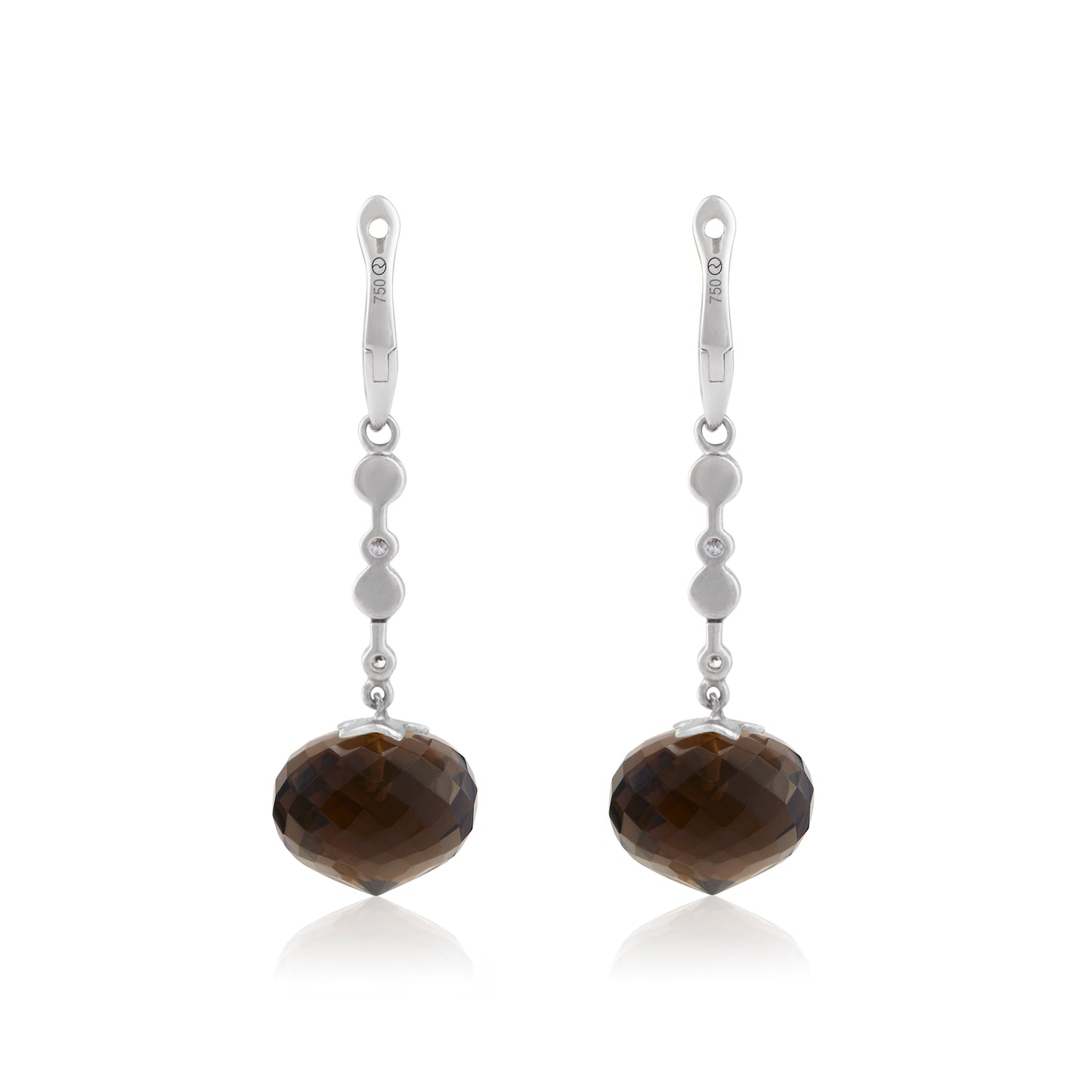 Magic Wish 18ct White Gold, Diamond & Smoky Quartz Medium Drop Earrings
