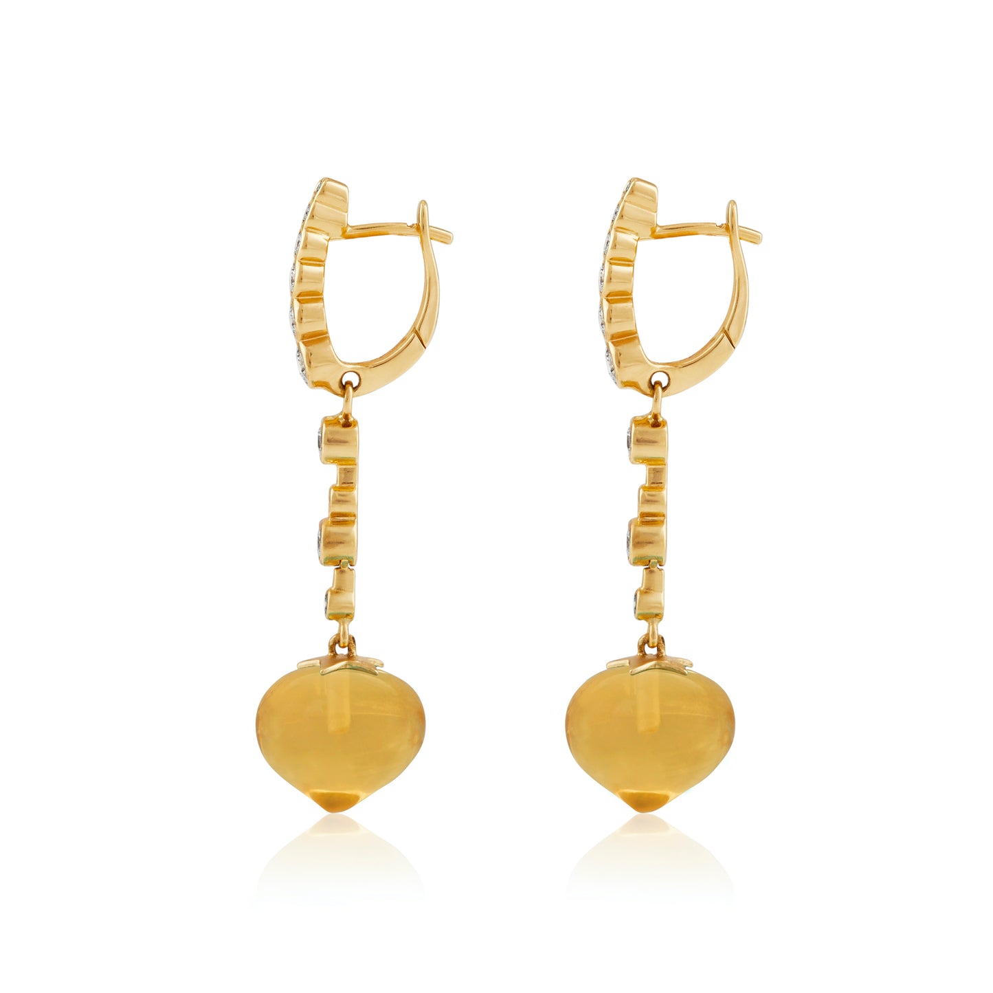 Magic Wish 18ct Yellow Gold, Diamond & Citrine Medium Drop Earrings