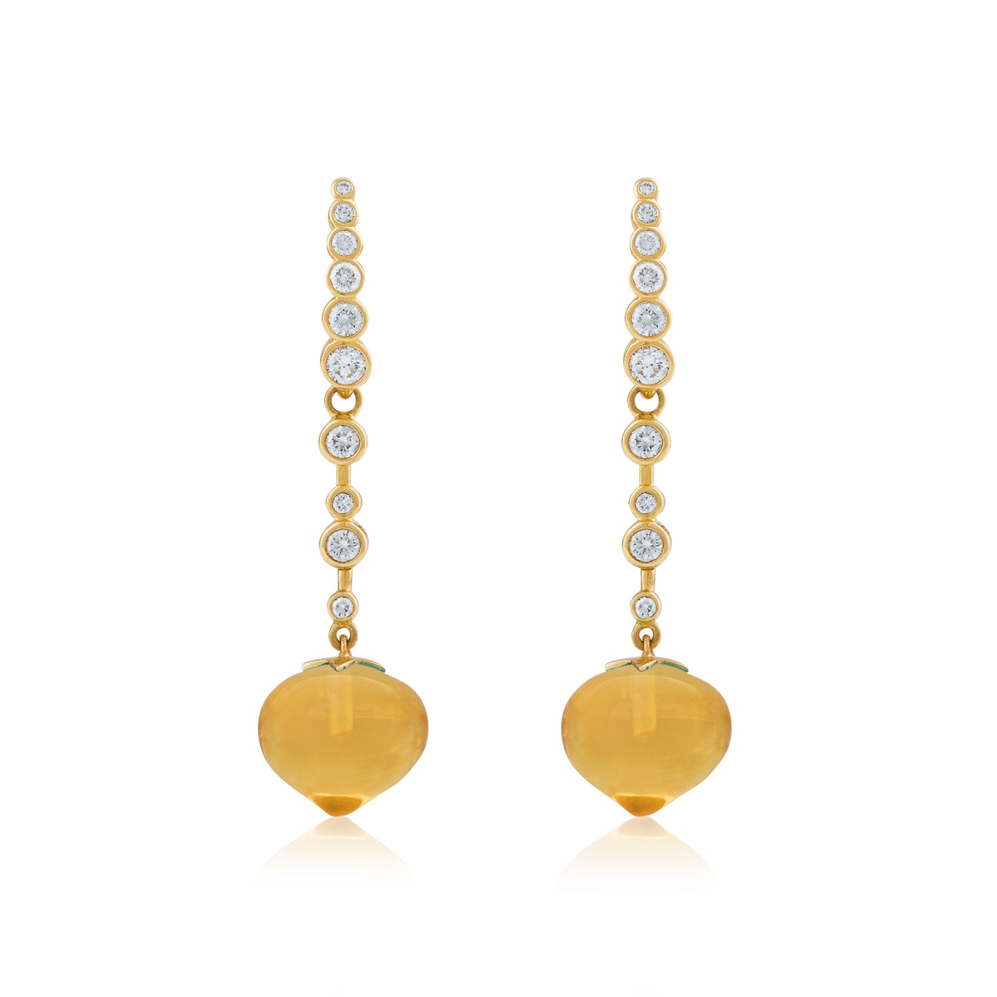 Magic Wish 18ct Yellow Gold, Diamond & Citrine Medium Drop Earrings