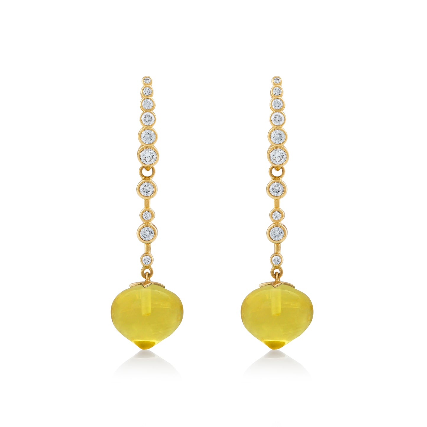 Magic Wish 18ct Yellow Gold, Diamond & Heliodor Medium Drop Earrings
