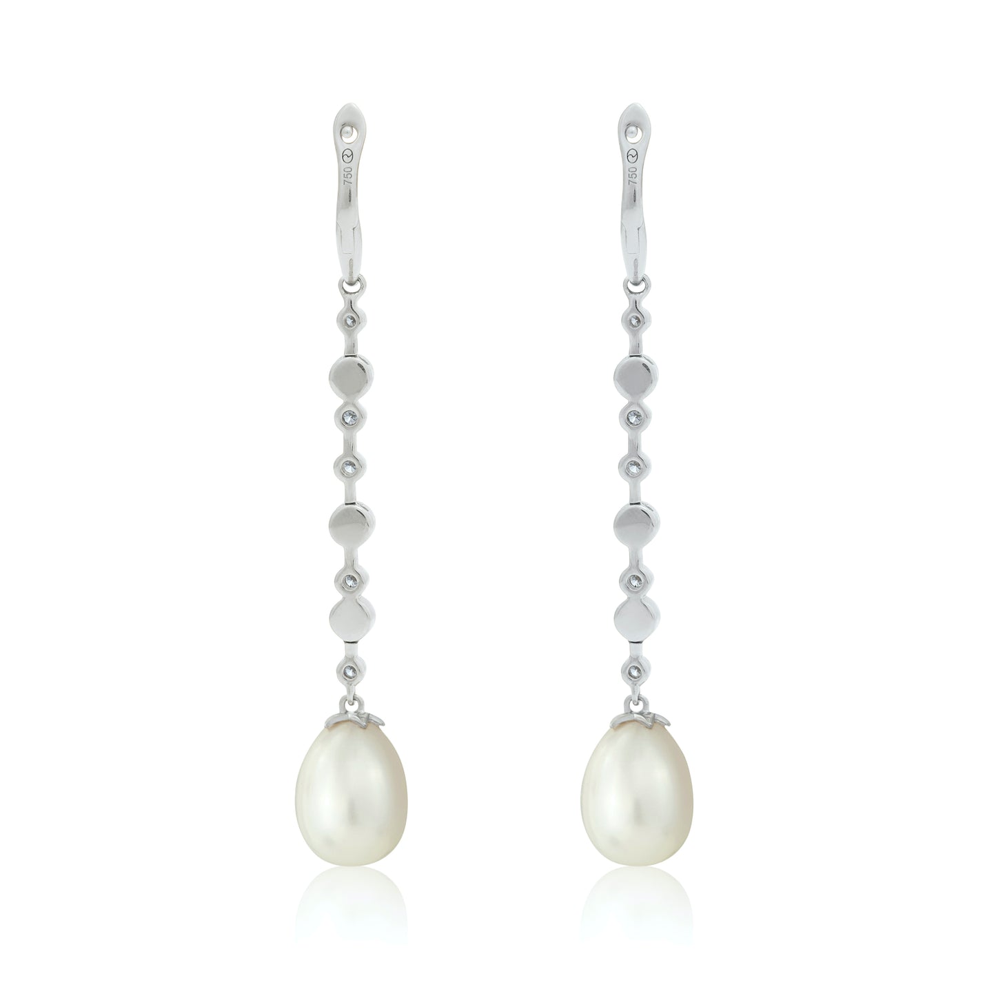 Magic Wish 18ct White Gold, Diamond & Pearl Long Drop Earrings