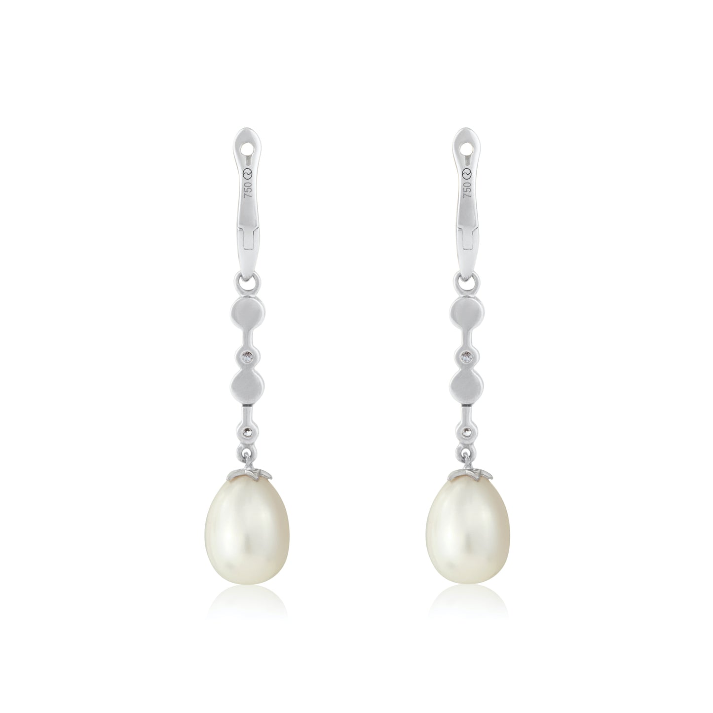Magic Wish 18ct White Gold, Diamond & Pearl Medium Drop Earrings
