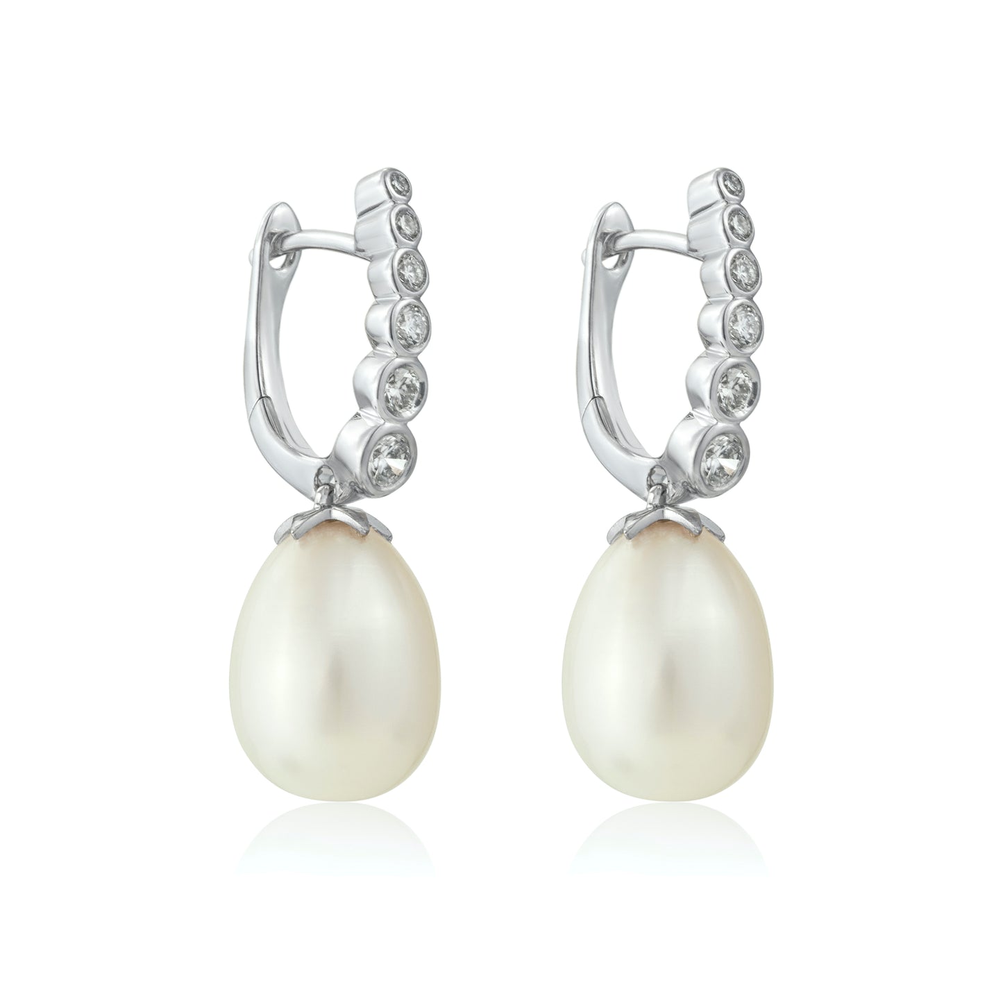 Magic Wish 18ct White Gold, Diamond & Pearl Short Drop Earrings