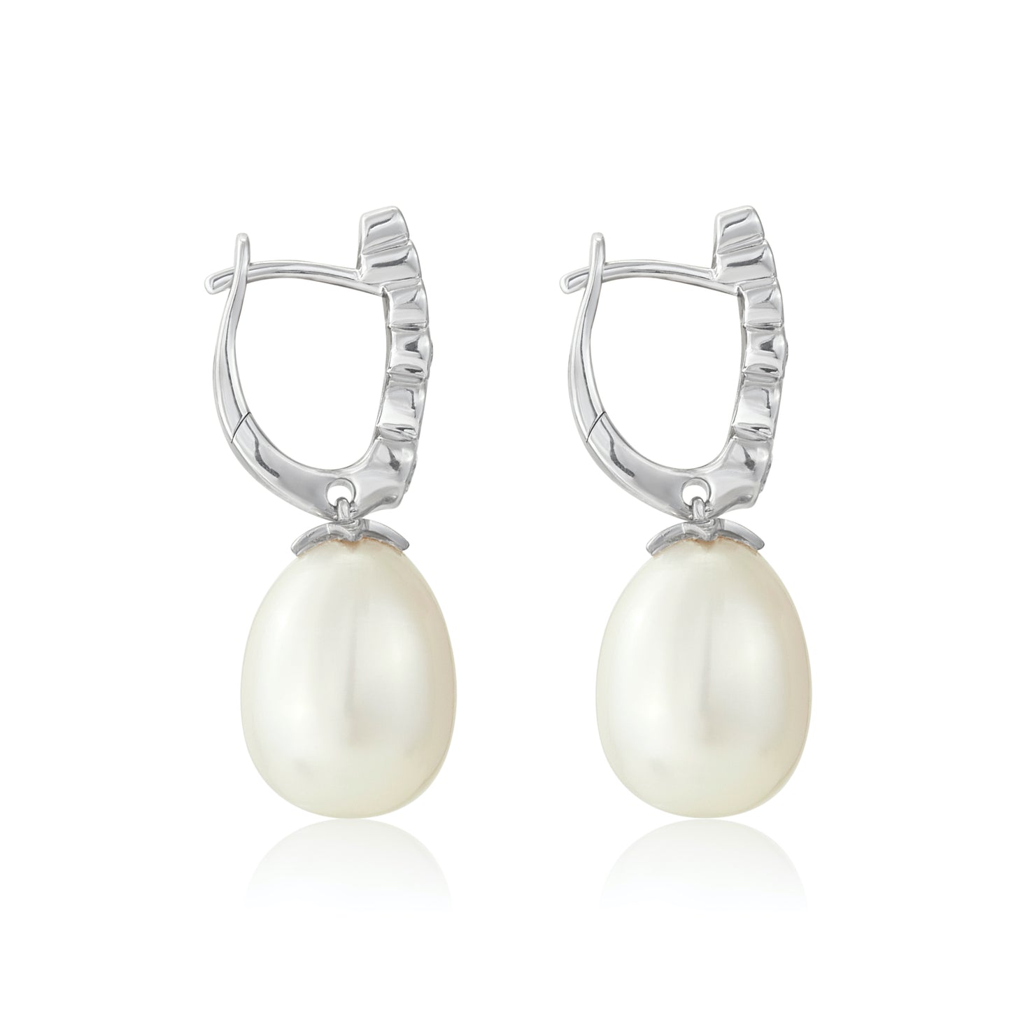 Magic Wish 18ct White Gold, Diamond & Pearl Short Drop Earrings
