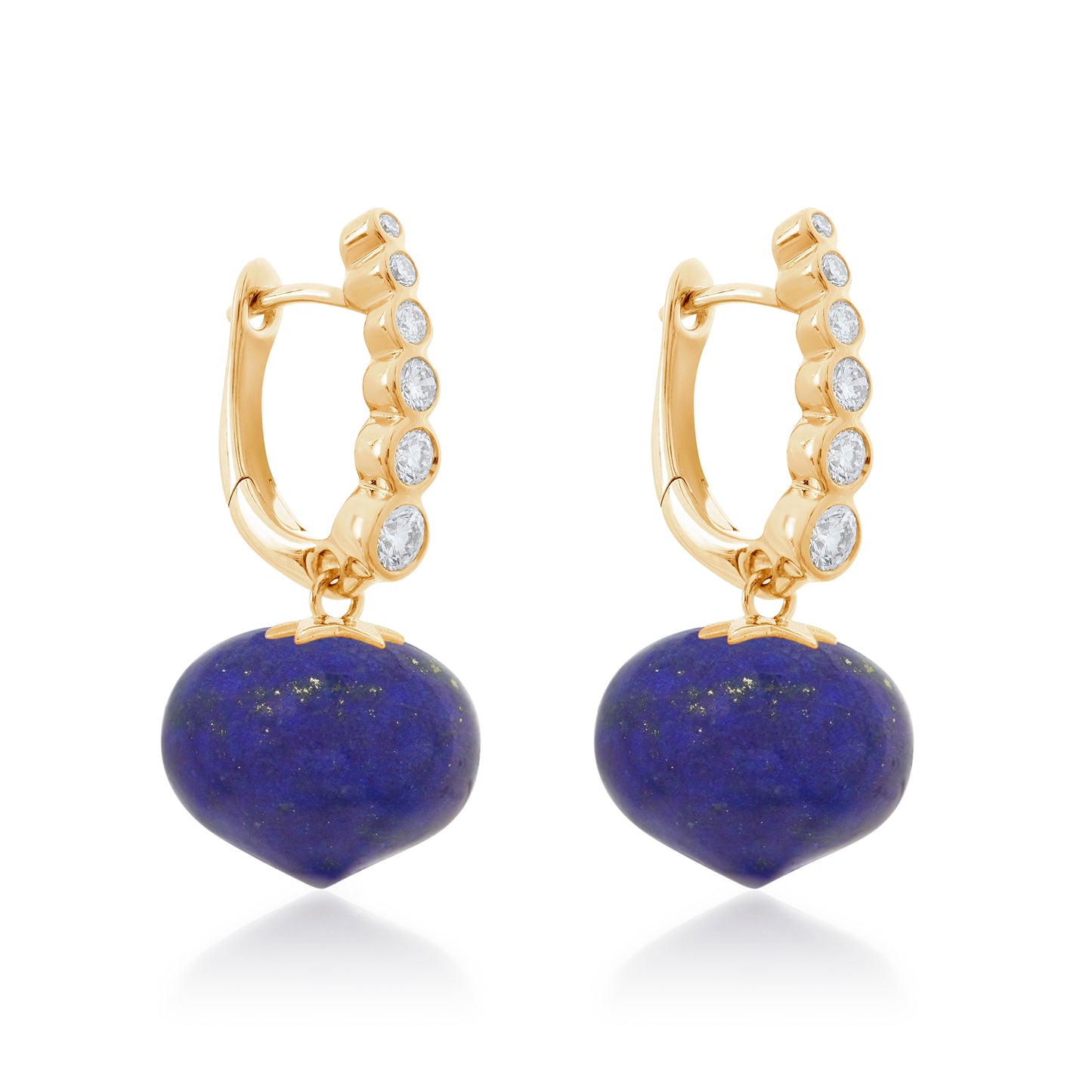 Magic Wish 18ct Yellow Gold, Diamond & Lapis Short Drop Earrings