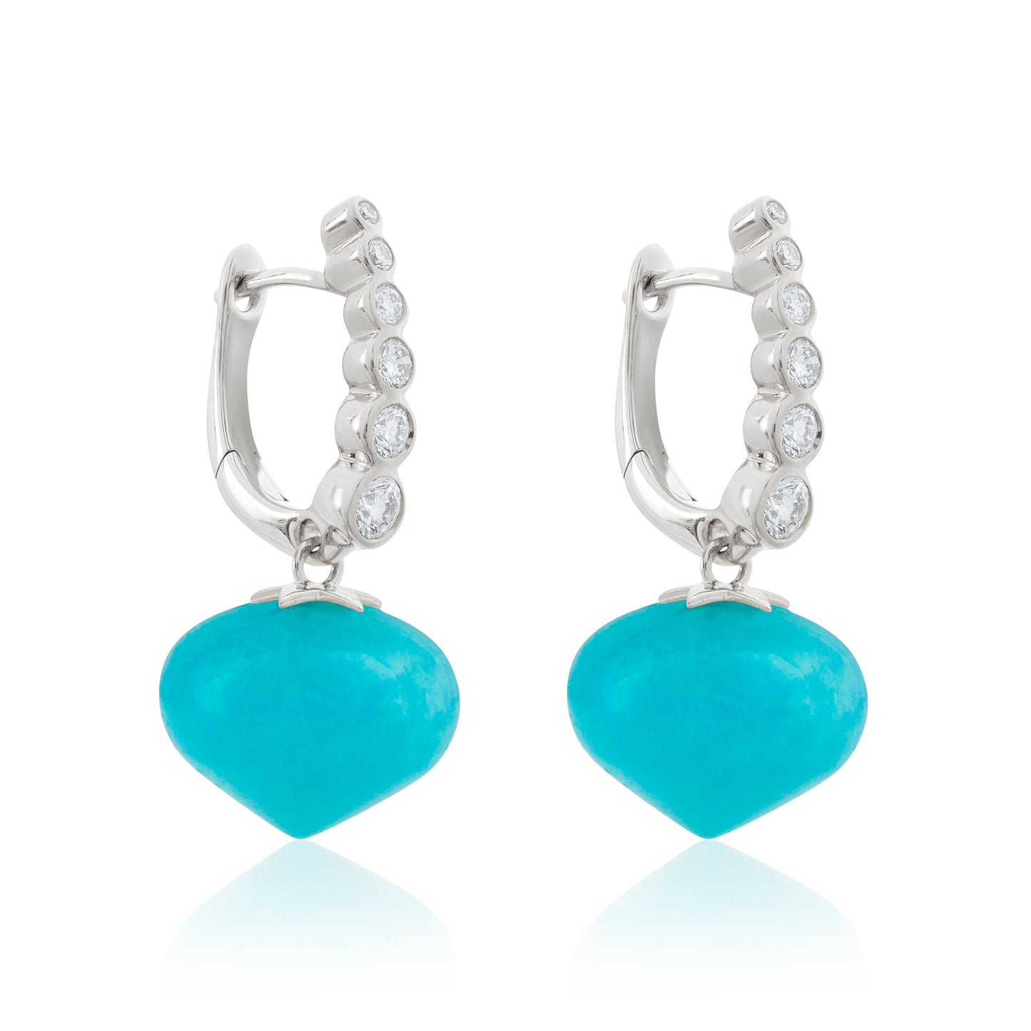 Magic Wish 18ct White Gold, Diamond & Amazonite Short Drop Earrings