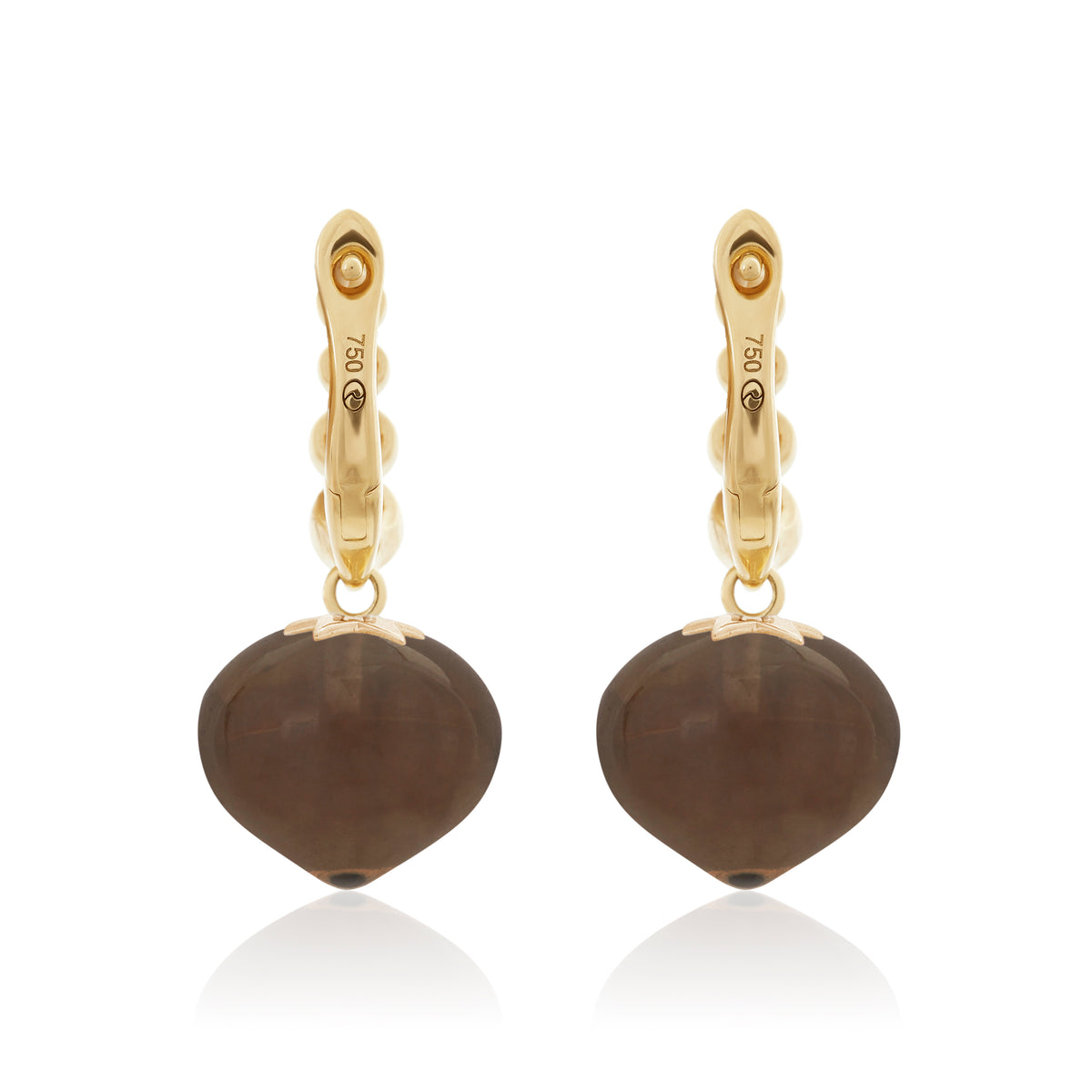 Magic Wish 18ct Yellow Gold, Diamond & Smoky Quartz Short Drop Earrings