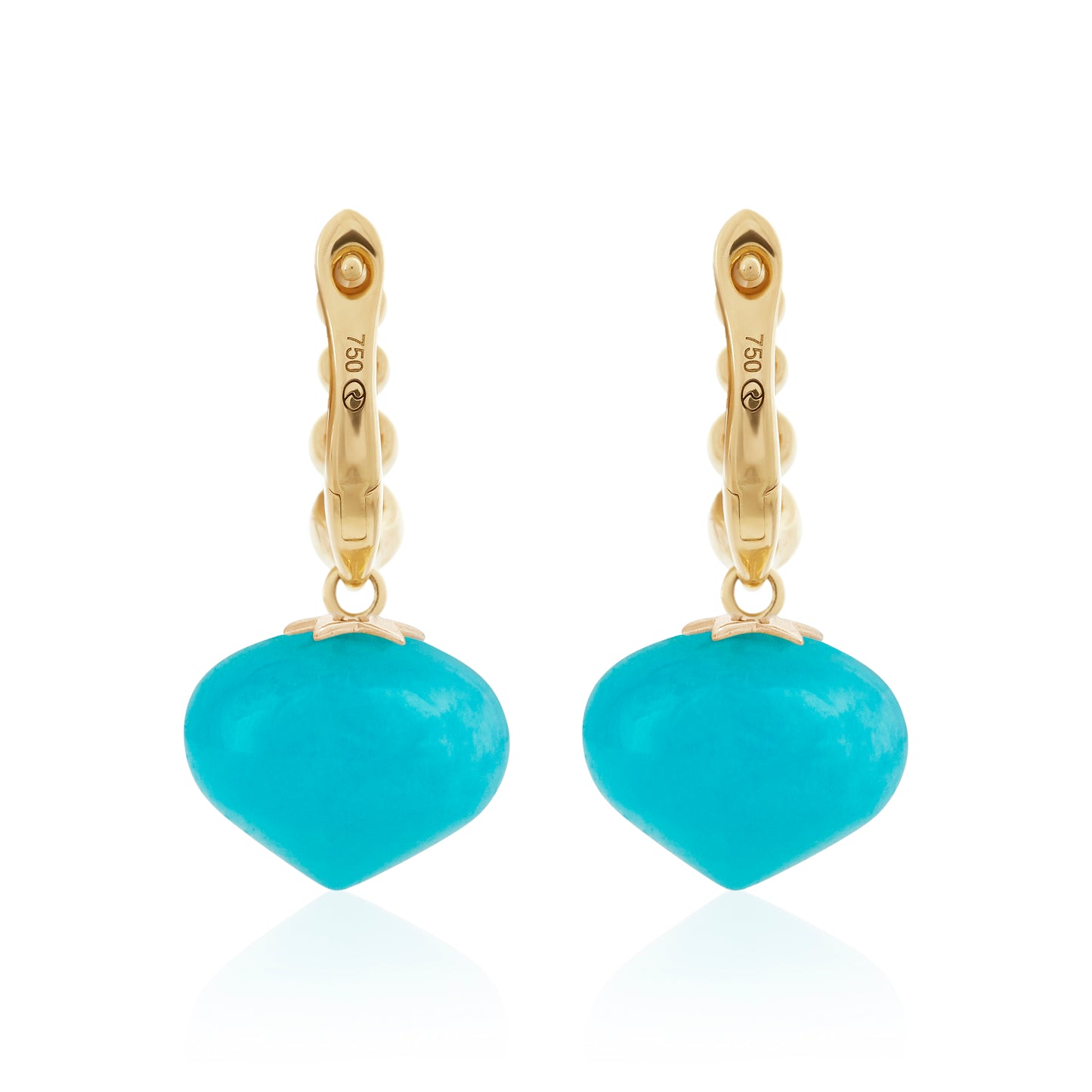 Magic Wish 18ct Yellow Gold, Diamond & Amazonite Short Drop Earrings
