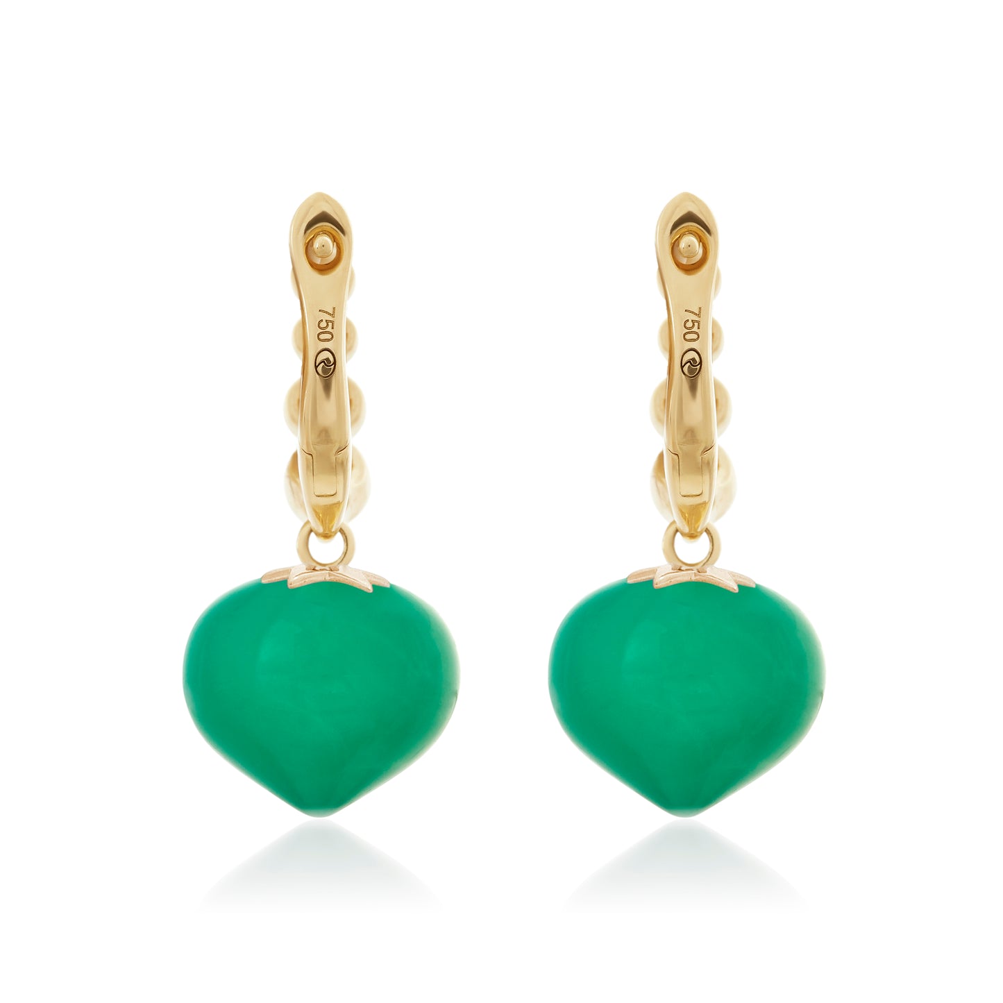 Magic Wish 18ct Yellow Gold, Diamond & Chrysoprase Short Drop Earrings