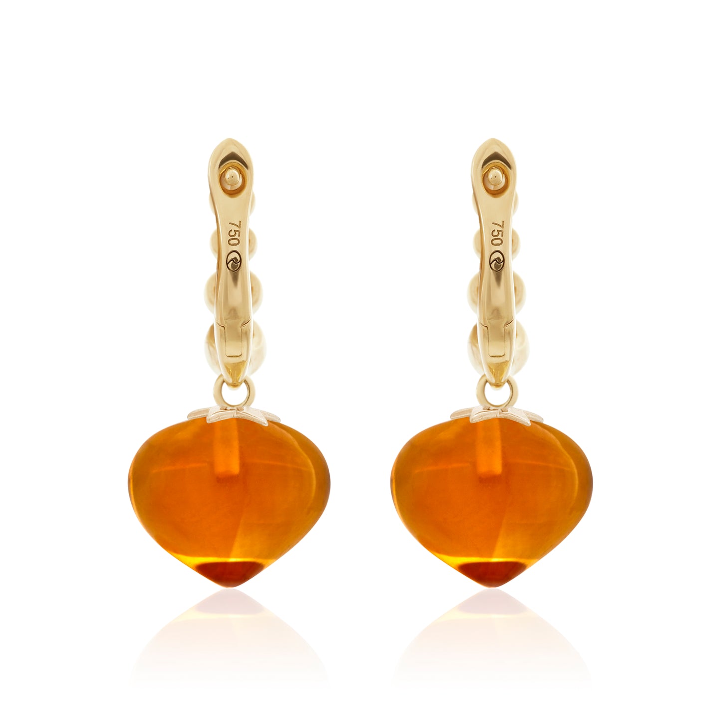Magic Wish 18ct Yellow Gold, Diamond & Madeira Citrine Short Drop Earrings