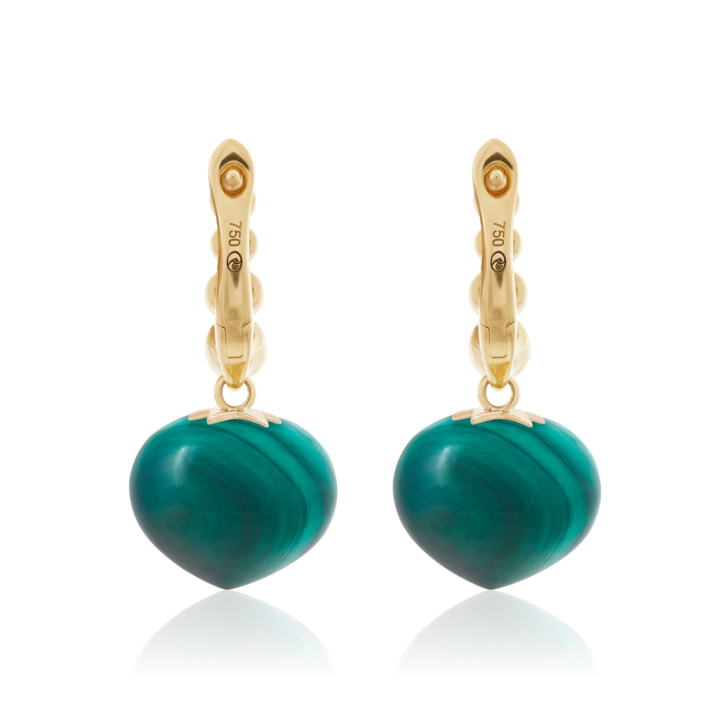 Magic Wish 18ct Yellow Gold, Diamond & Malachite Short Drop Earrings