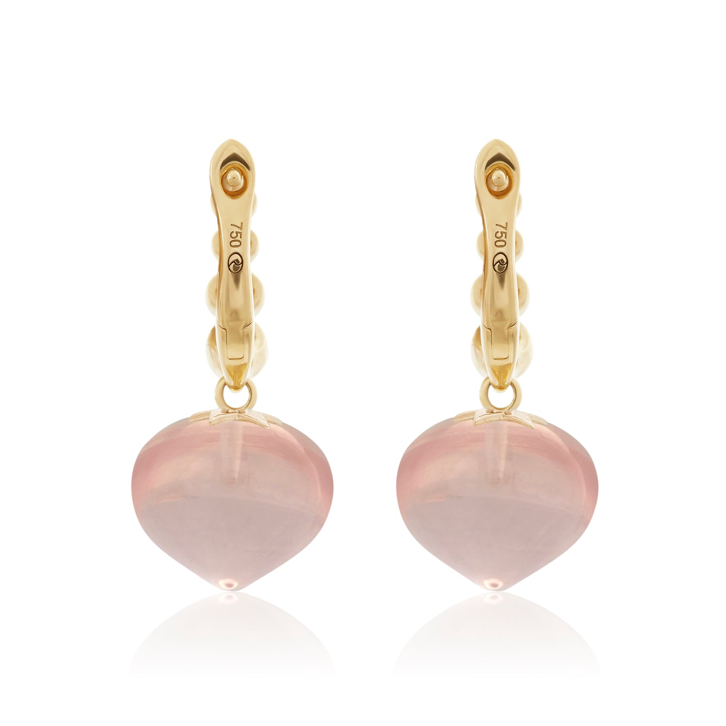 Magic Wish 18ct Yellow Gold Diamond & Rose Quartz Short Drop Earrings