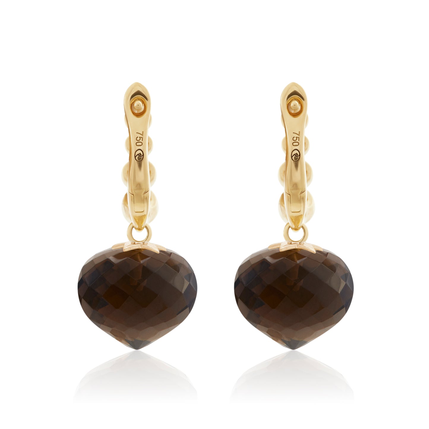 Magic Wish 18ct Yellow Gold, Diamond & Smoky Quartz Short Drop Earrings
