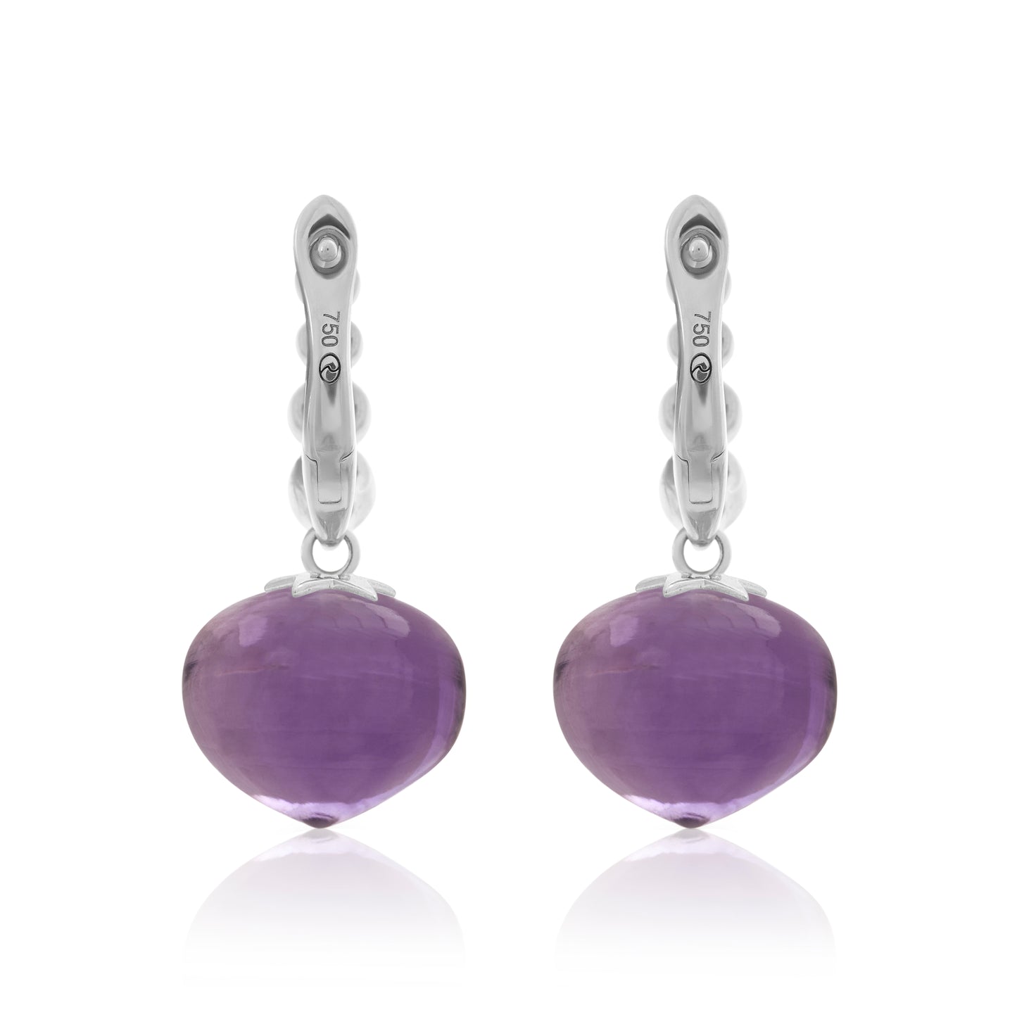 Magic Wish 18ct White Gold, Diamond & Amethyst Short Drop Earrings