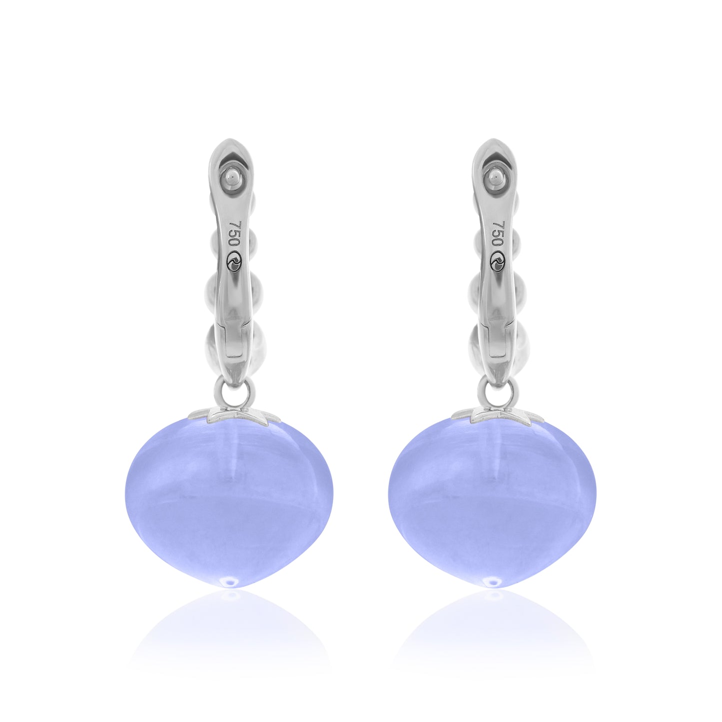 Magic Wish 18ct White Gold, Diamond & Blue Chalcedony Short Drop Earrings