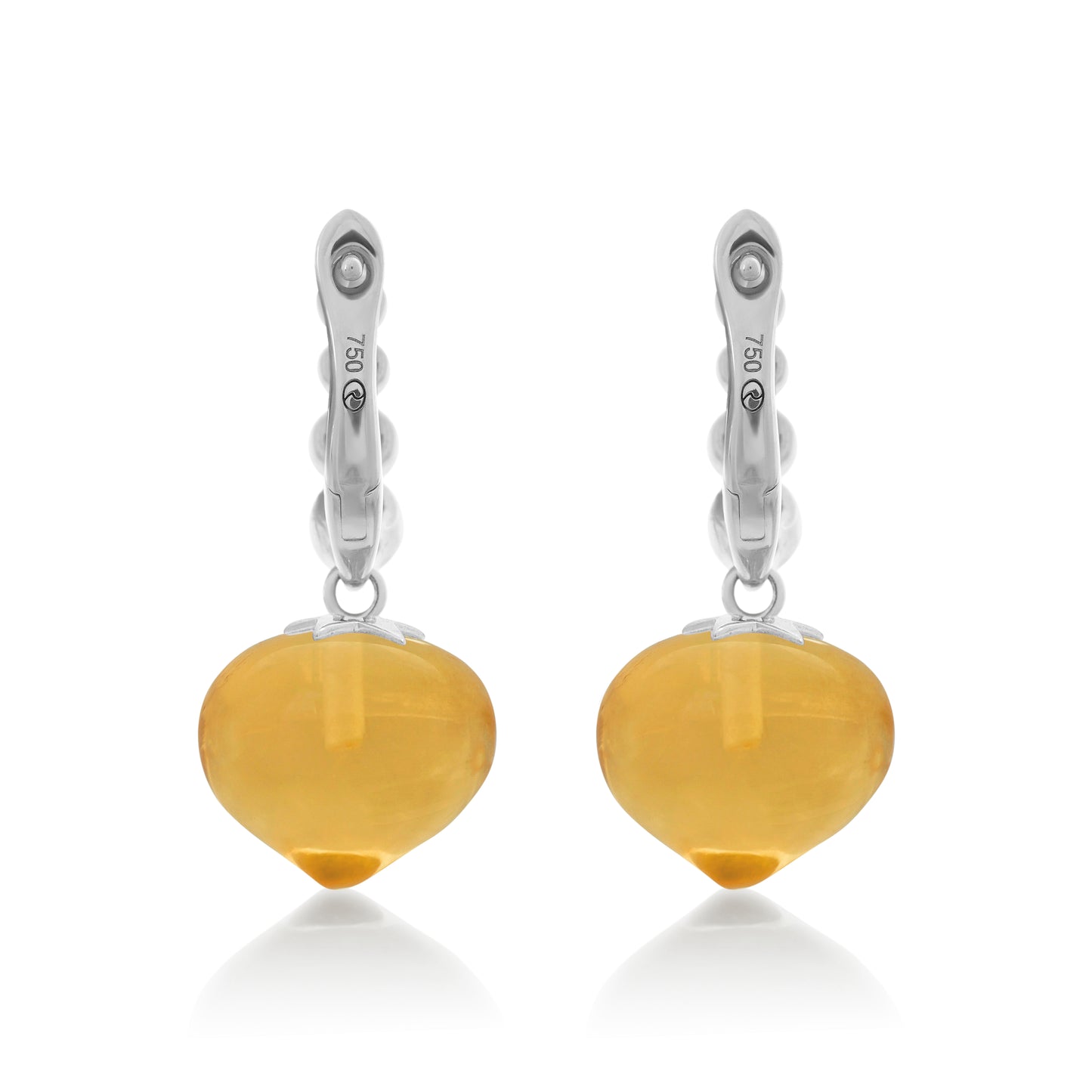 Magic Wish 18ct White Gold, Diamond & Citrine Short Drop Earrings
