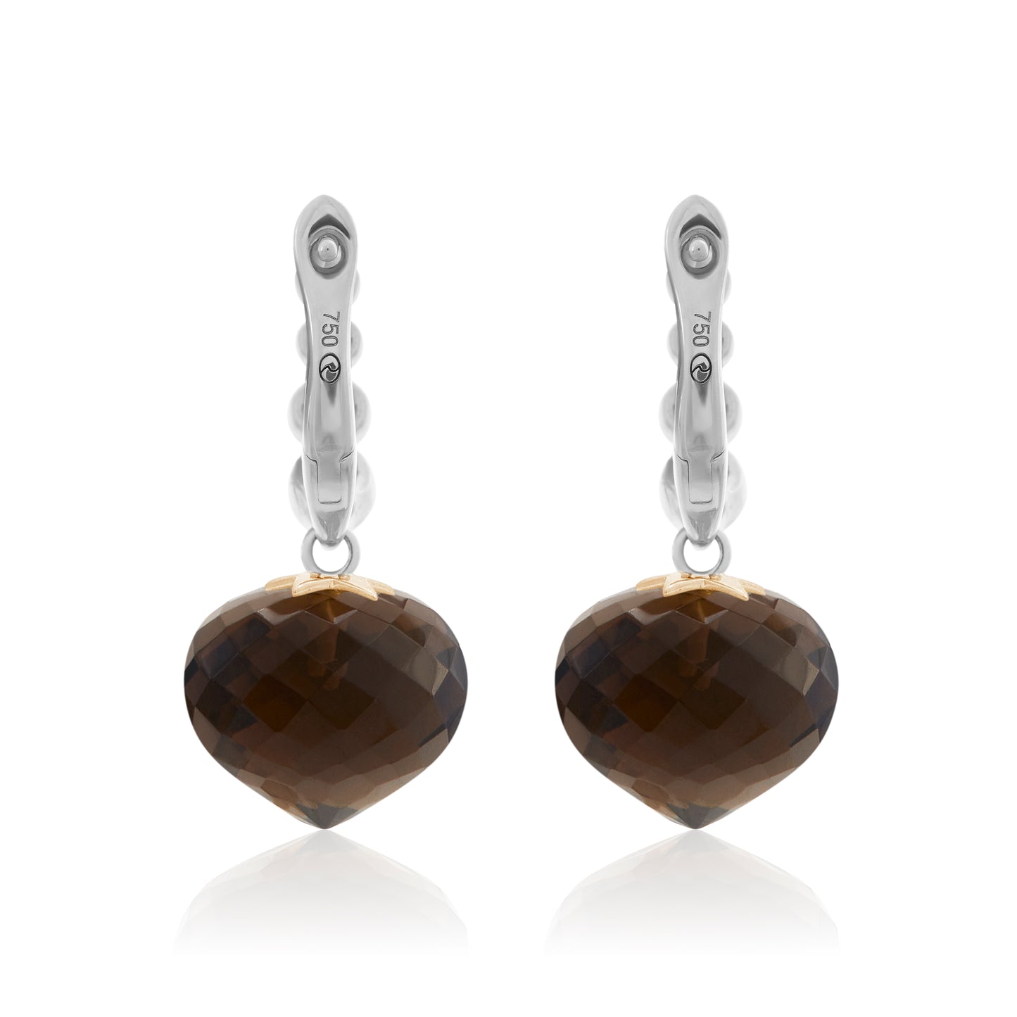 Magic Wish 18ct White Gold, Diamond & Smoky Quartz Short Drop Earrings