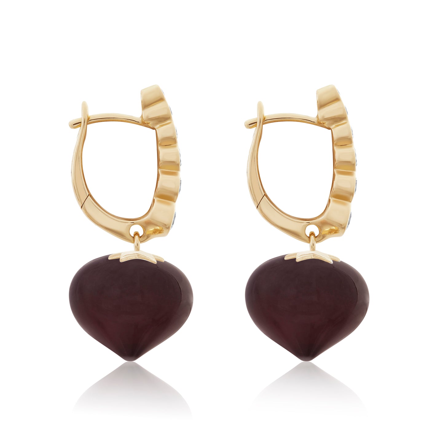 Magic Wish 18ct Yellow Gold, Diamond & Onyx Short Drop Earrings