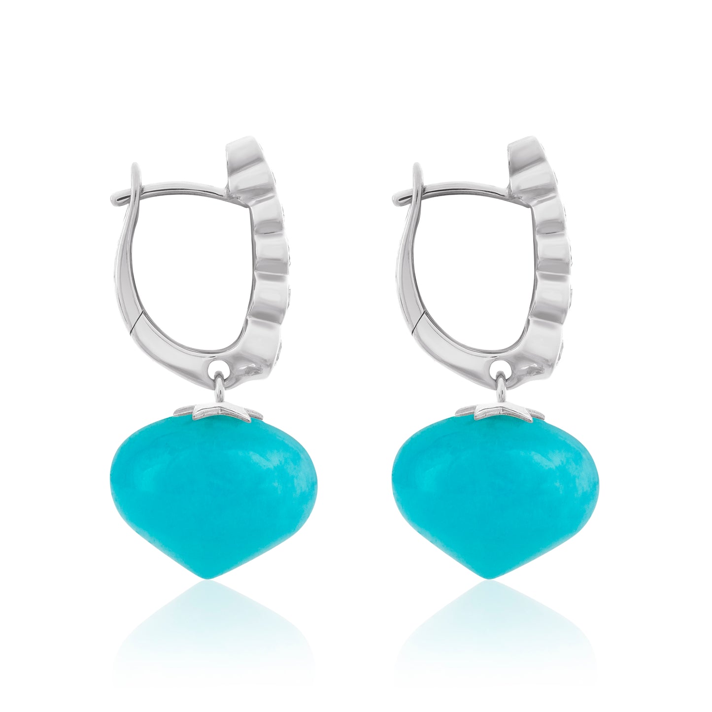 Magic Wish 18ct White Gold, Diamond & Amazonite Short Drop Earrings