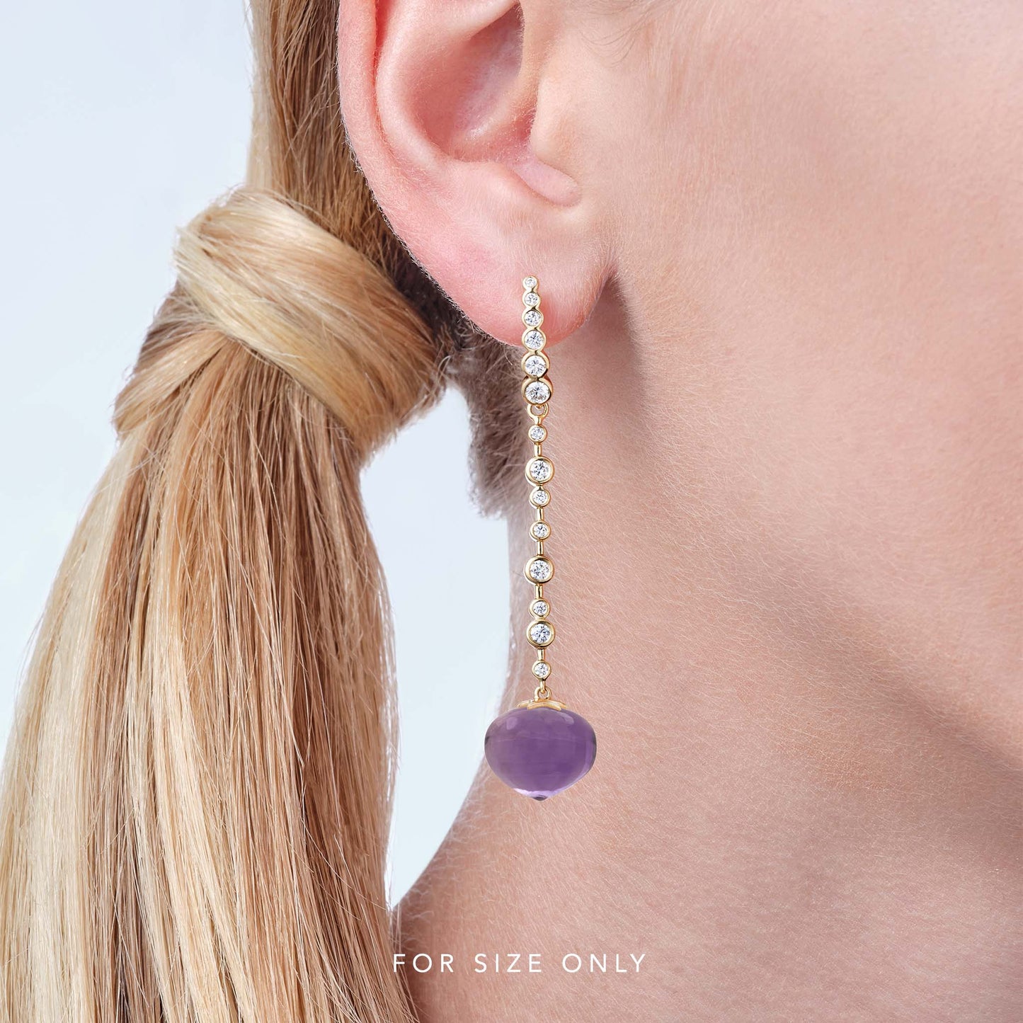 Magic Wish 18ct White Gold, Diamond & Amethyst Long Drop Earrings