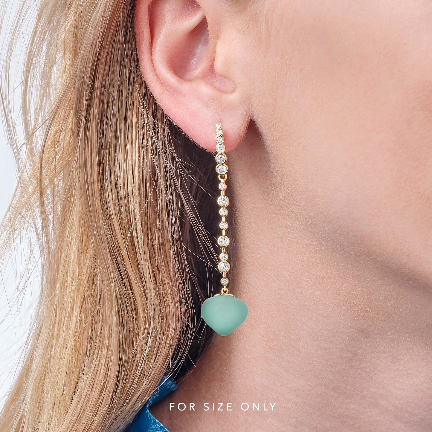 Magic Wish 18ct White Gold, Diamond & Aquamarine Long Drop Earrings