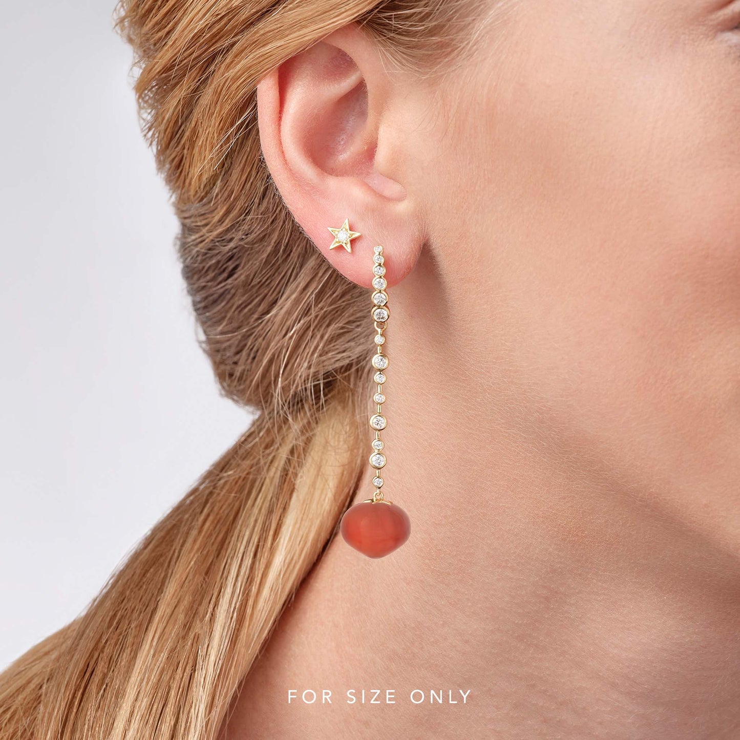 Magic Wish 18ct White Gold, Diamond & Carnelian Long Drop Earrings