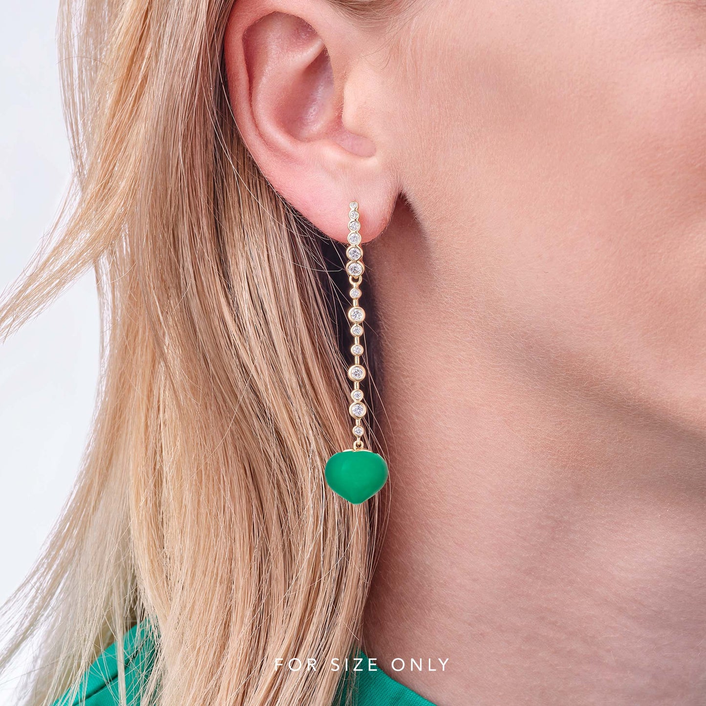 Magic Wish 18ct White Gold, Diamond & Chrysoprase Long Drop Earrings