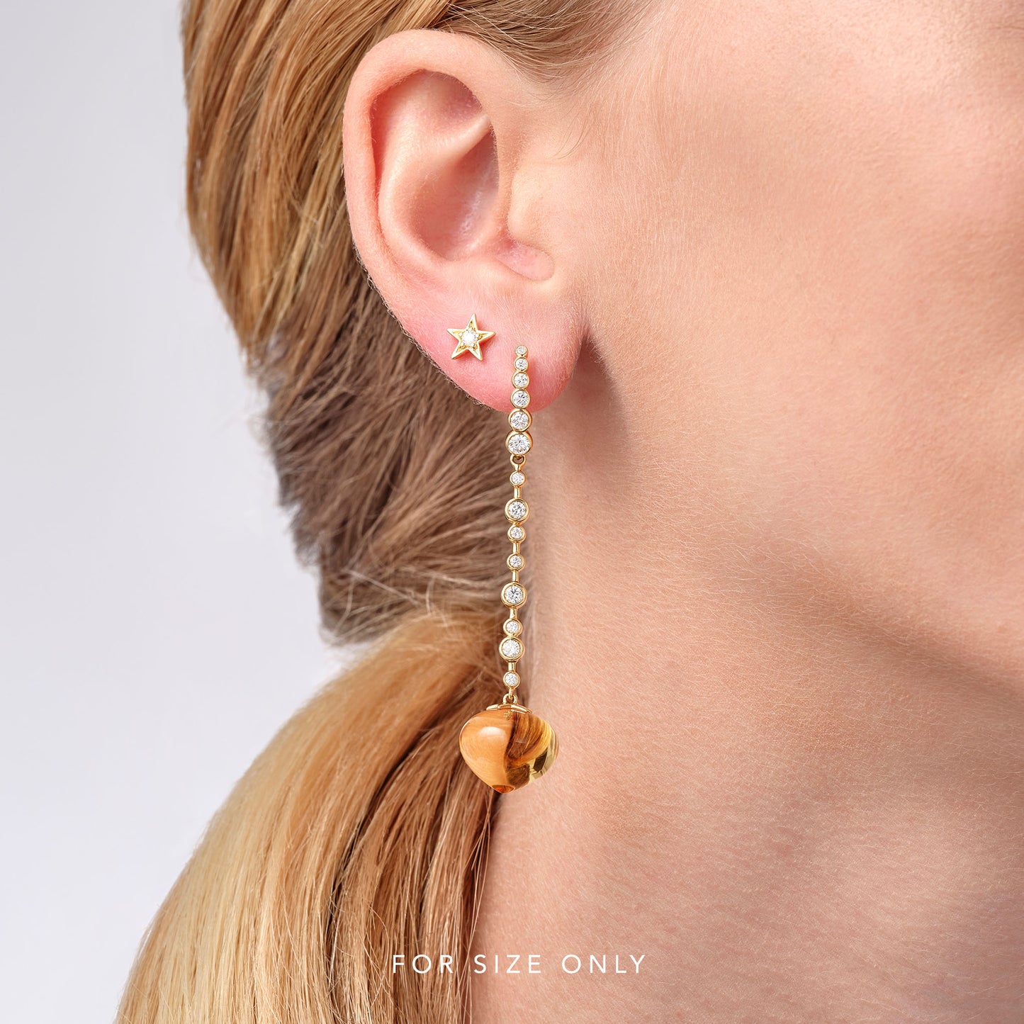 Magic Wish 18ct White Gold, Diamond & Citrine Long Drop Earrings