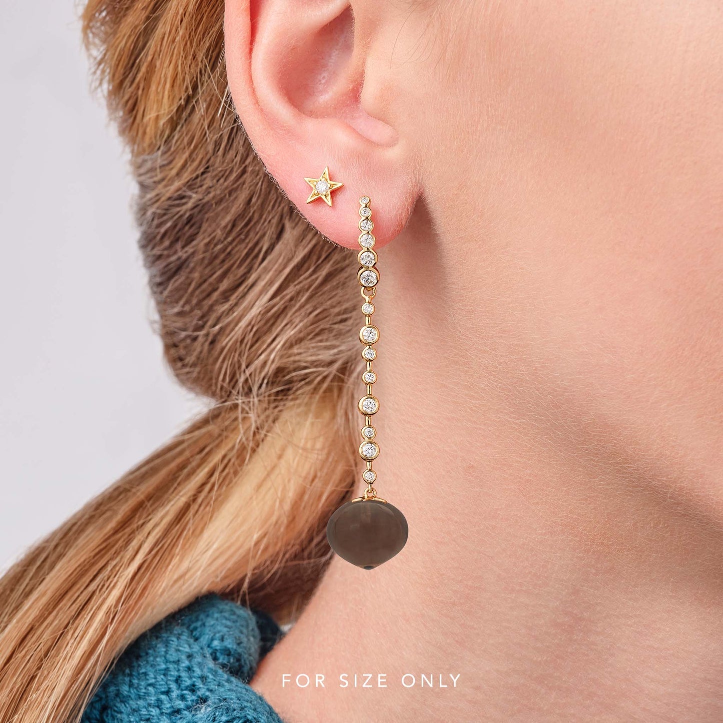 Magic Wish 18ct White Gold, Diamond & Smoky Quartz Long Drop Earrings