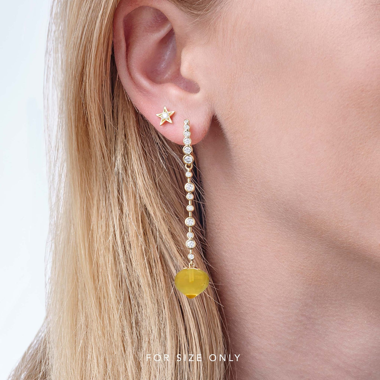 Magic Wish 18ct White Gold, Diamond & Heliodor Long Drop Earrings