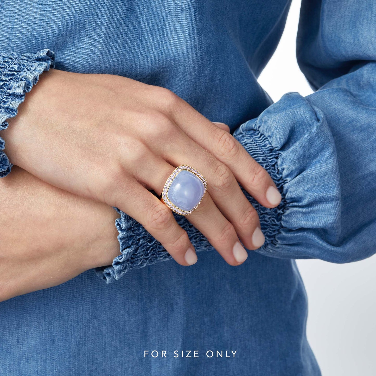 Magic Wish 18ct White Gold, Purple Sapphire & Blue Chalcedony Ring