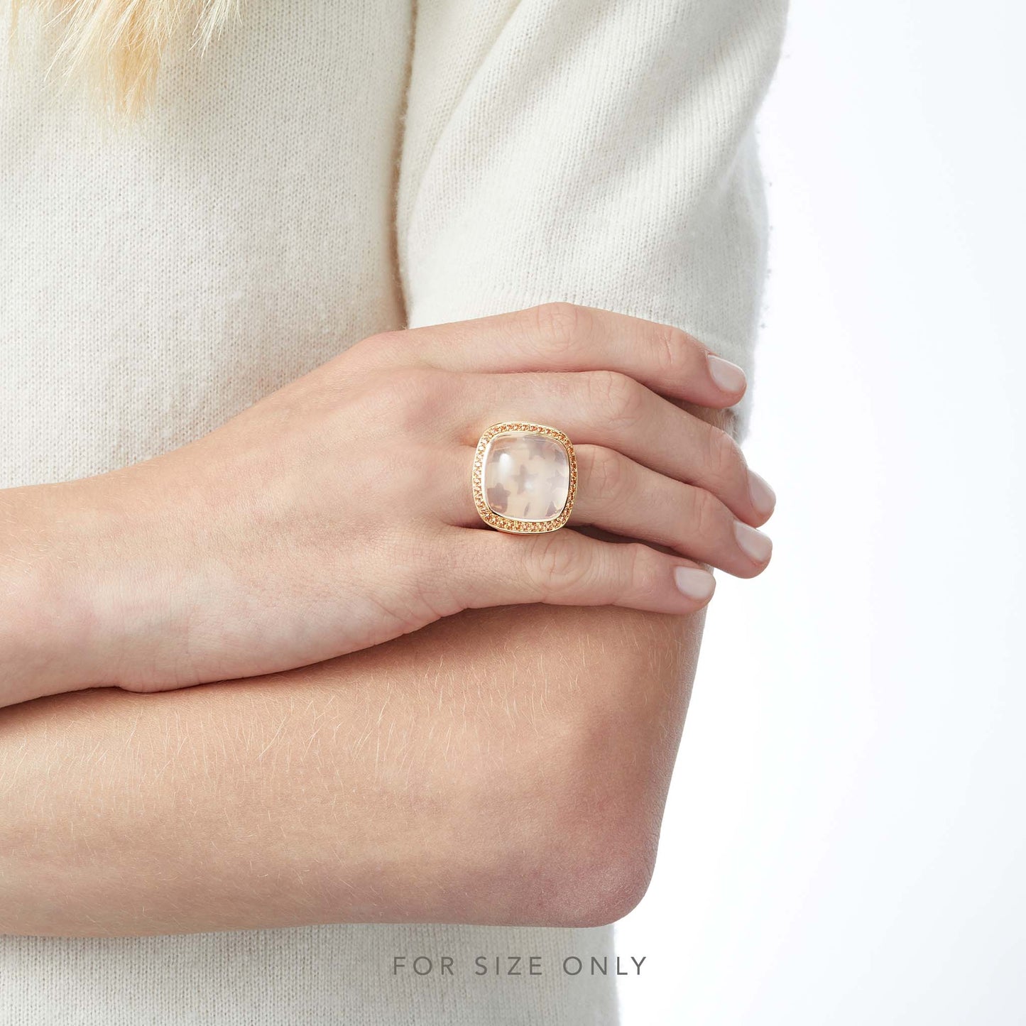 Magic Wish 18ct White Gold, Orange Sapphire & Rose Quartz Ring