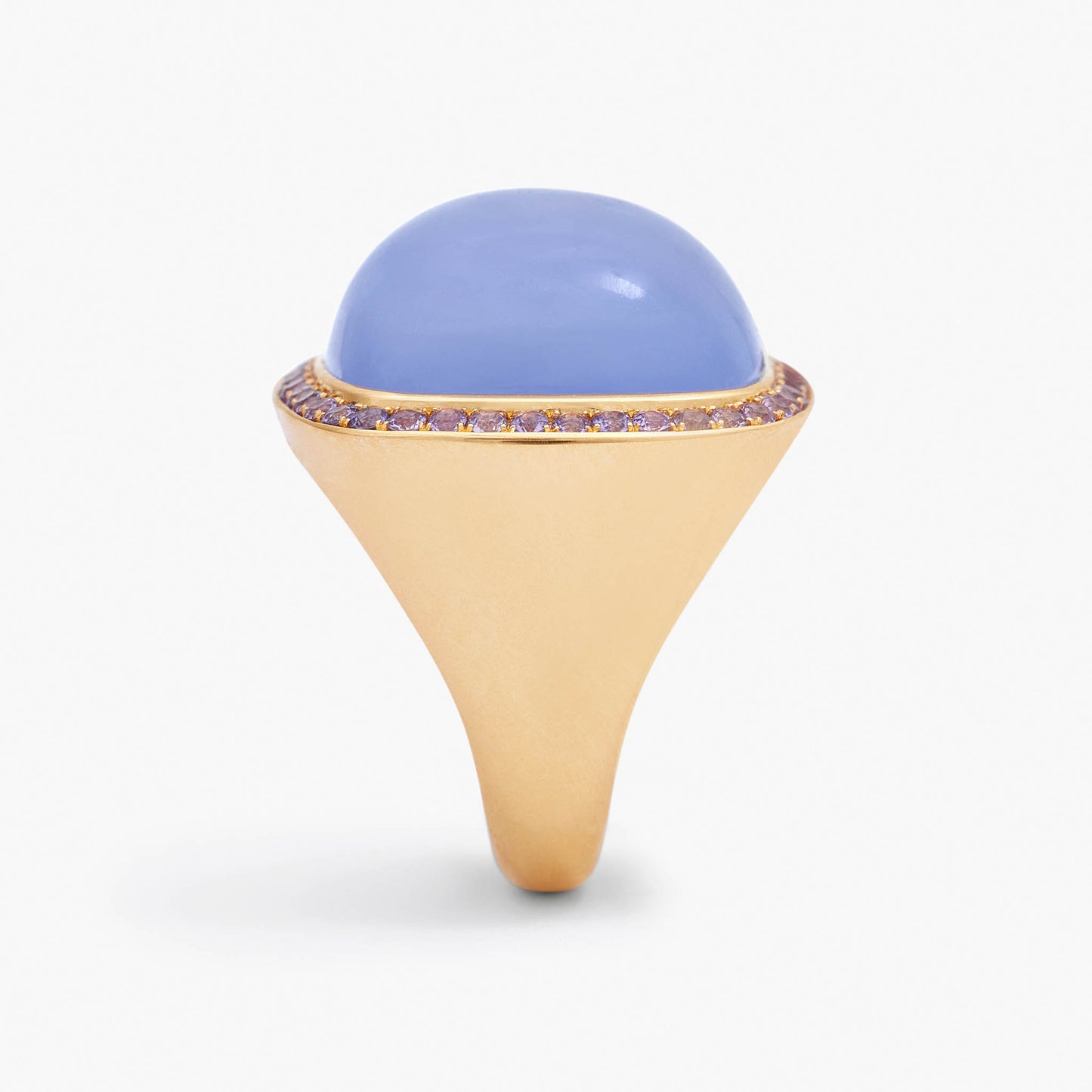 Magic Wish 18ct Yellow Gold, Purple Sapphire & Blue Chalcedony Ring