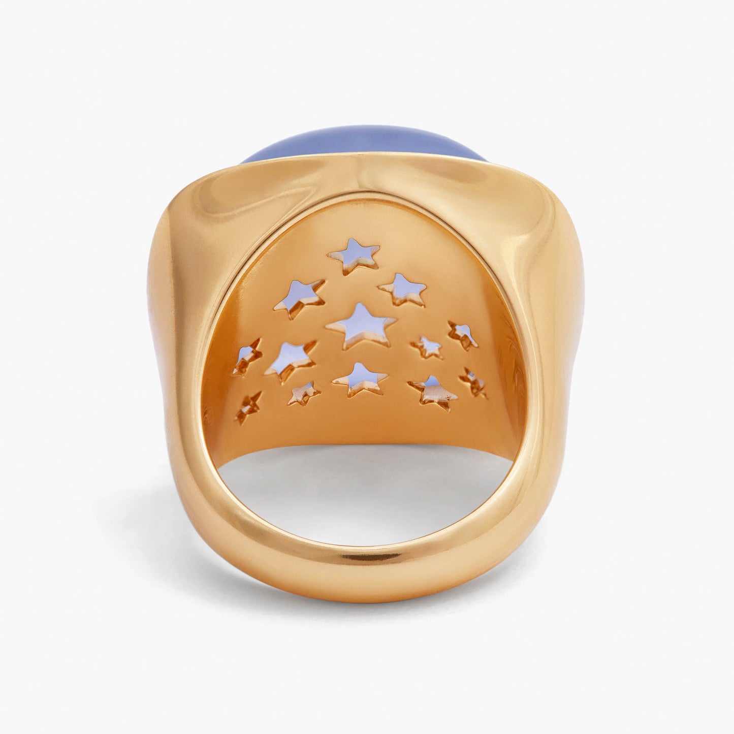 Magic Wish 18ct Yellow Gold, Purple Sapphire & Blue Chalcedony Ring