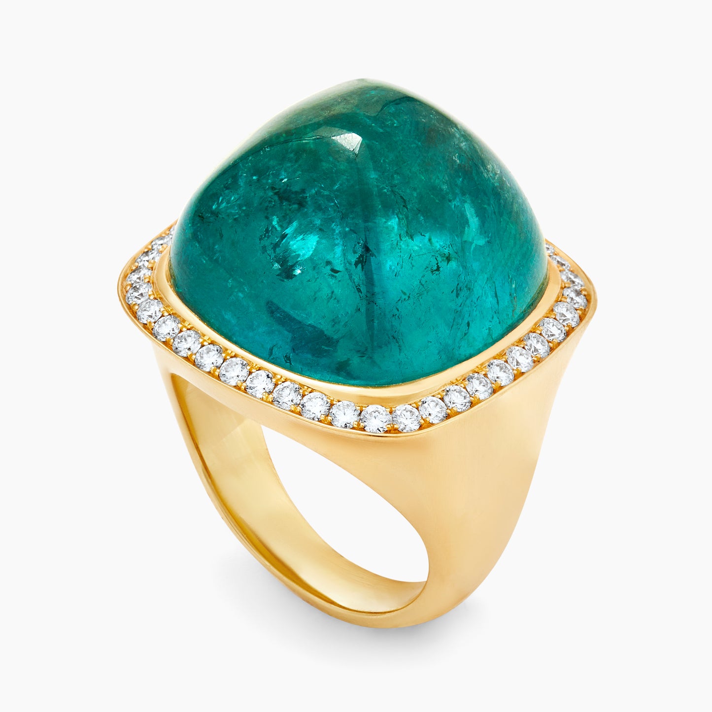 Magic Wish 18ct Yellow Gold, Diamond & Ocean Blue Tourmaline Ring